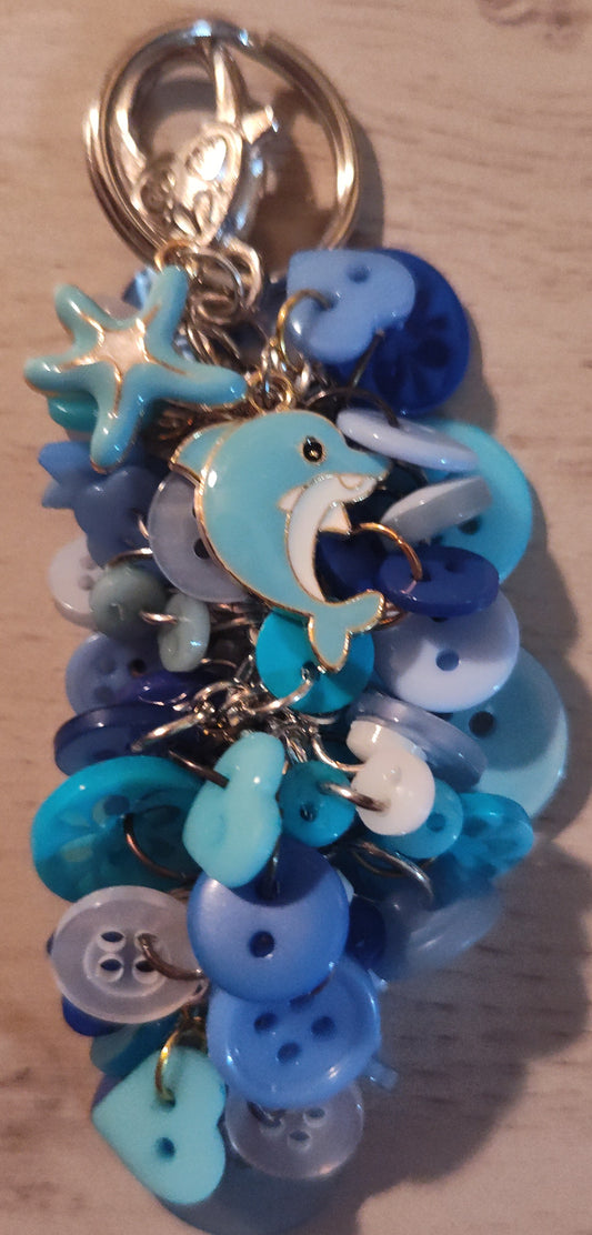 Handmade Button Keychain- CLEARANCE