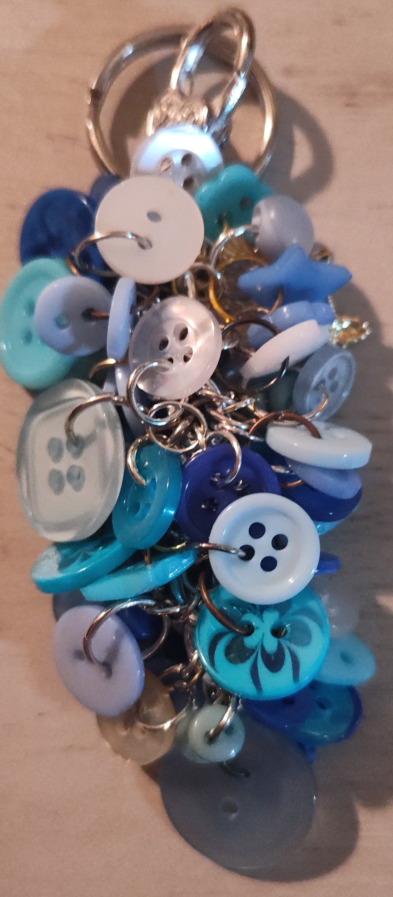Handmade Button Keychain- CLEARANCE
