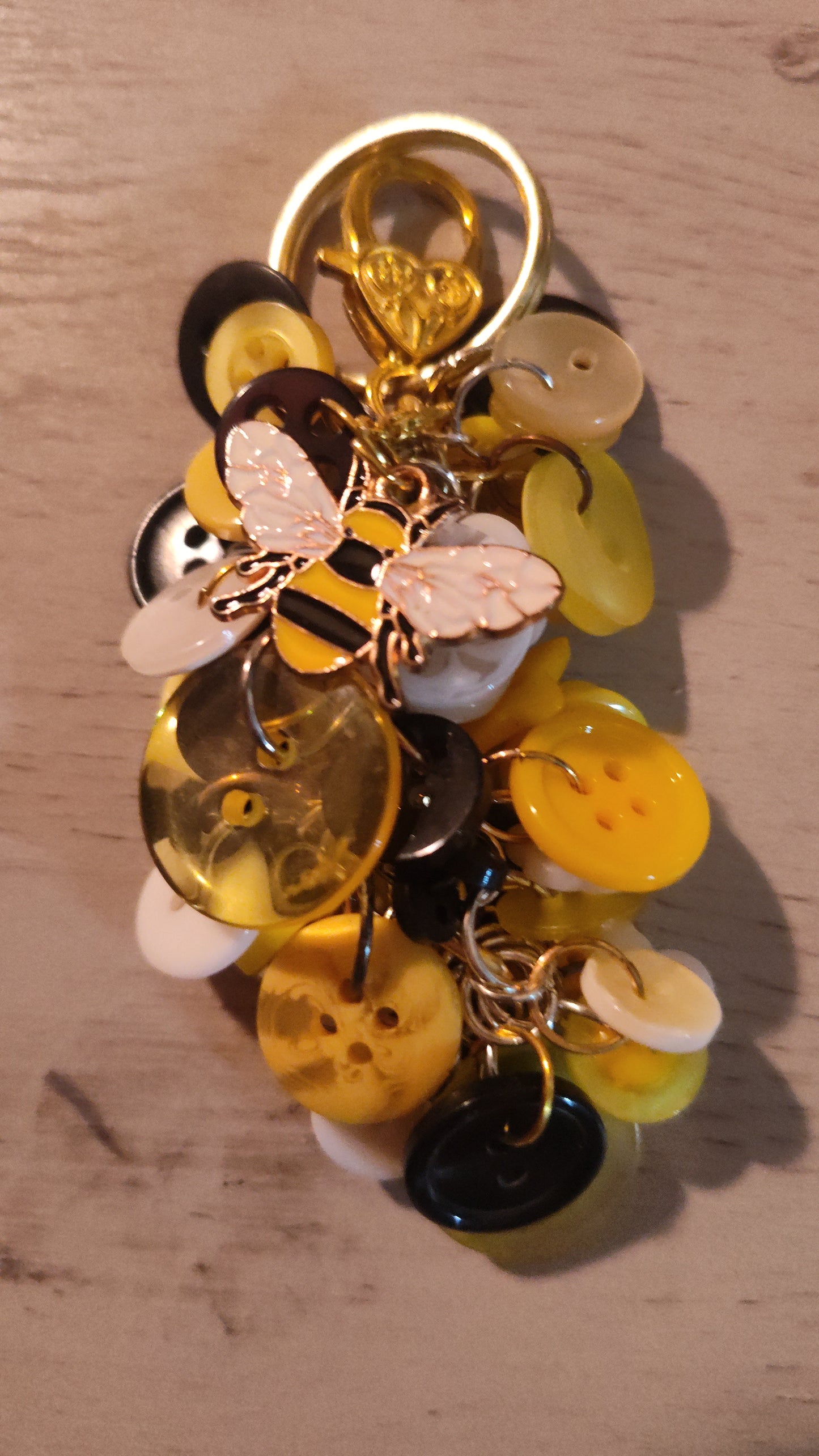 Handmade Button Keychain- CLEARANCE