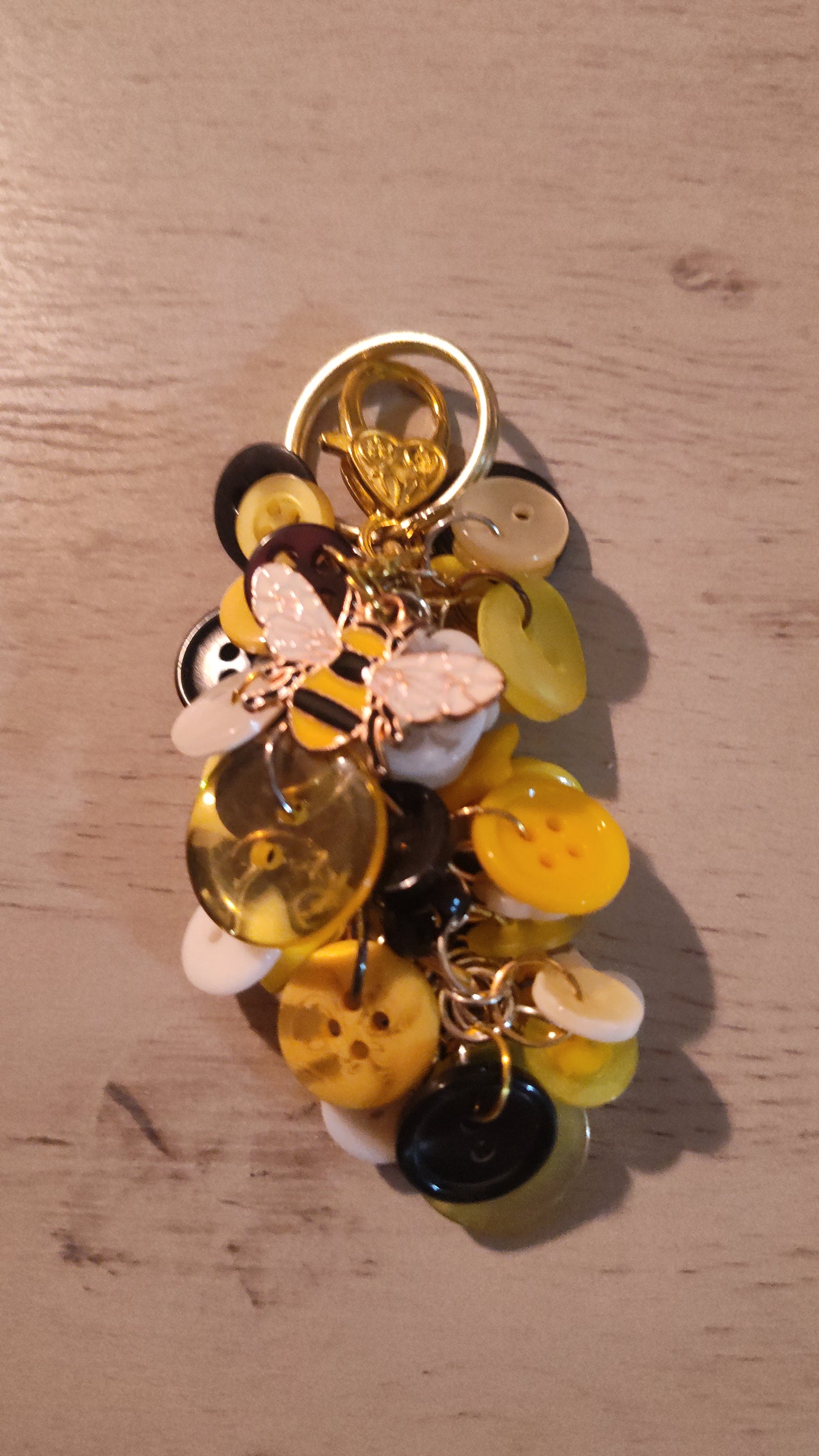 Handmade Button Keychain- CLEARANCE