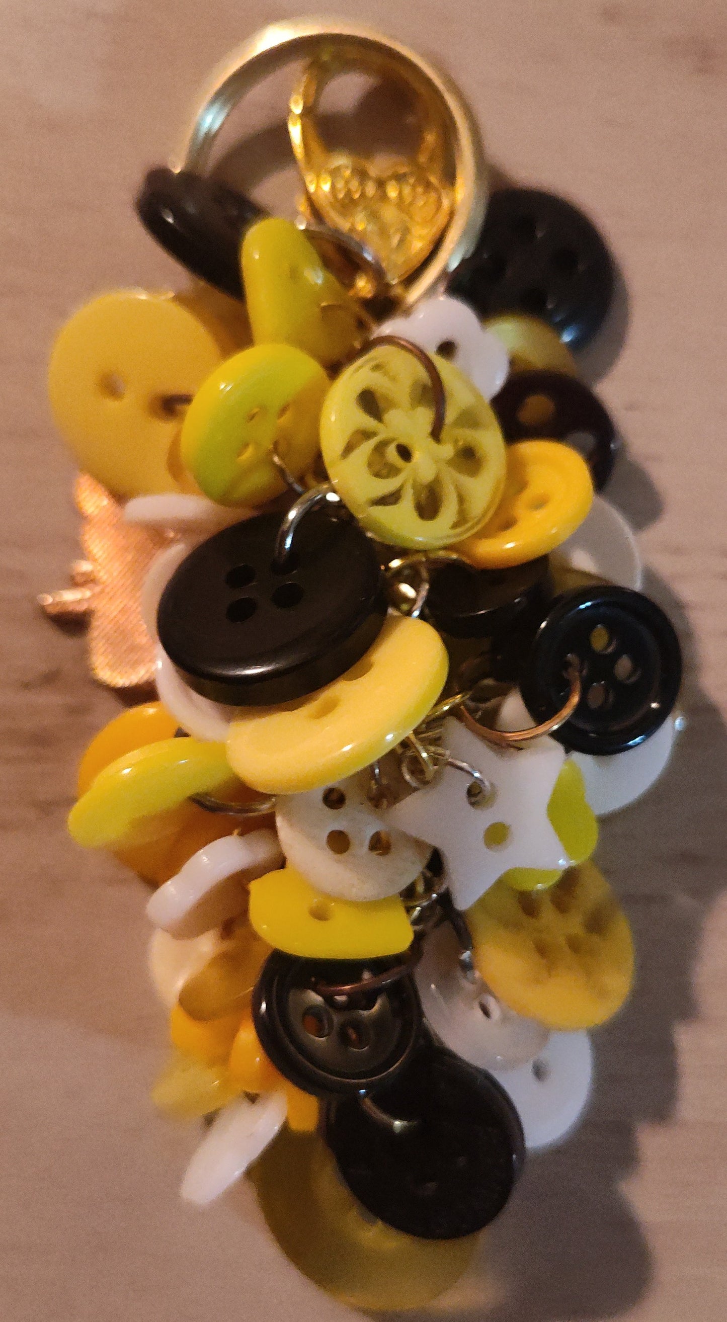 Handmade Button Keychain- CLEARANCE