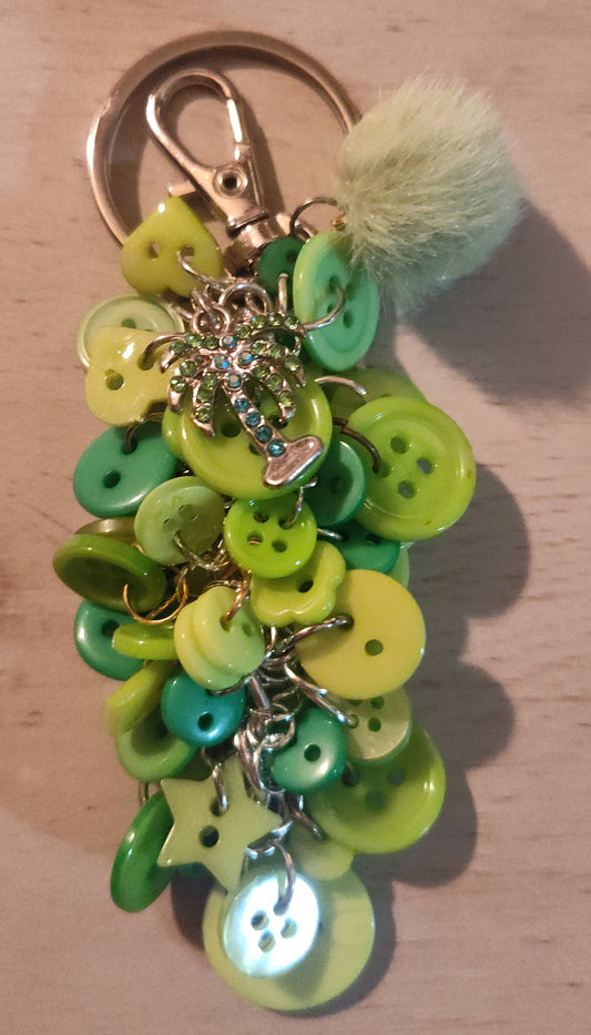 Handmade Button Keychain- CLEARANCE