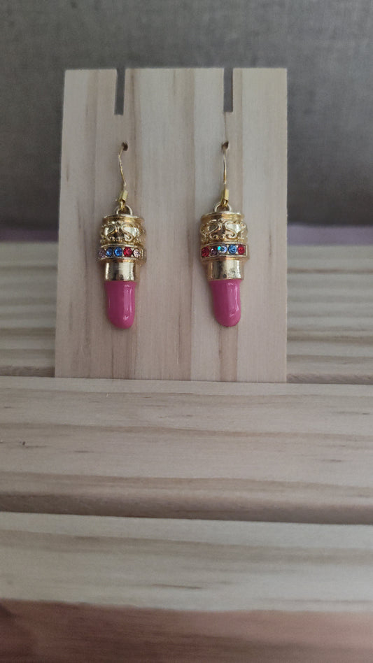 Lipstick Earrings- CLEARANCE- Discontinued item
