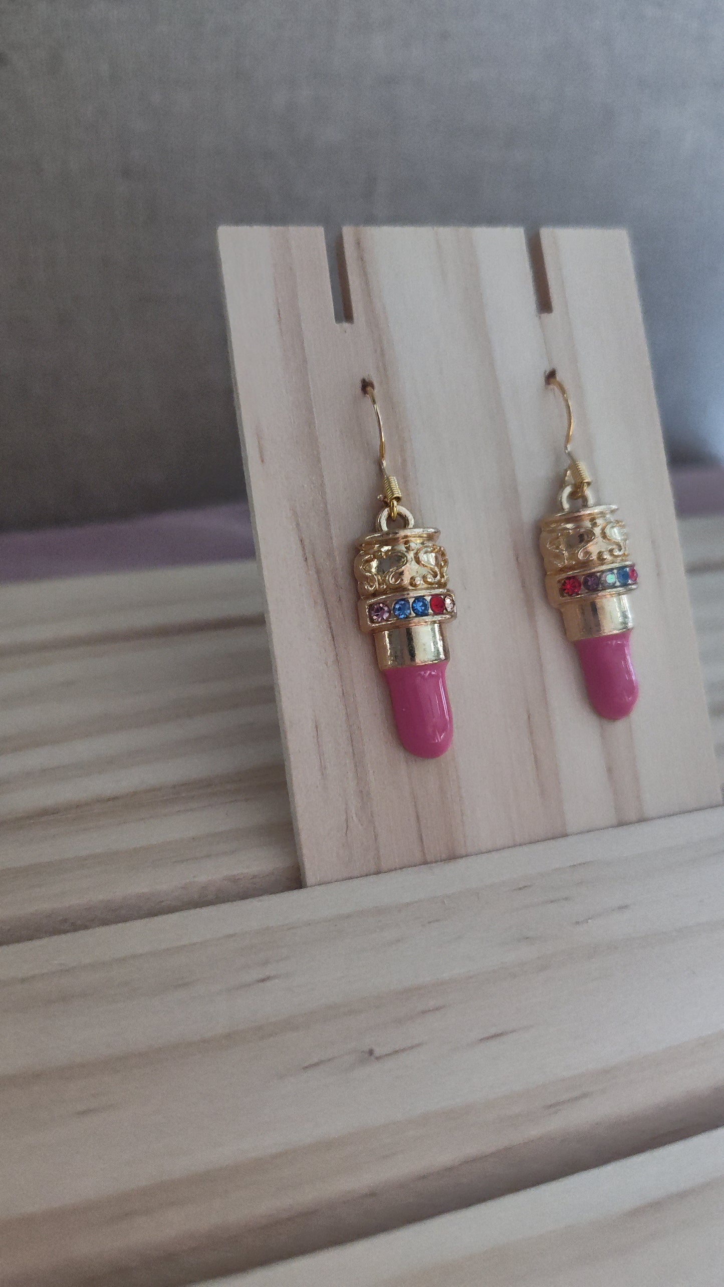 Lipstick Earrings- CLEARANCE- Discontinued item