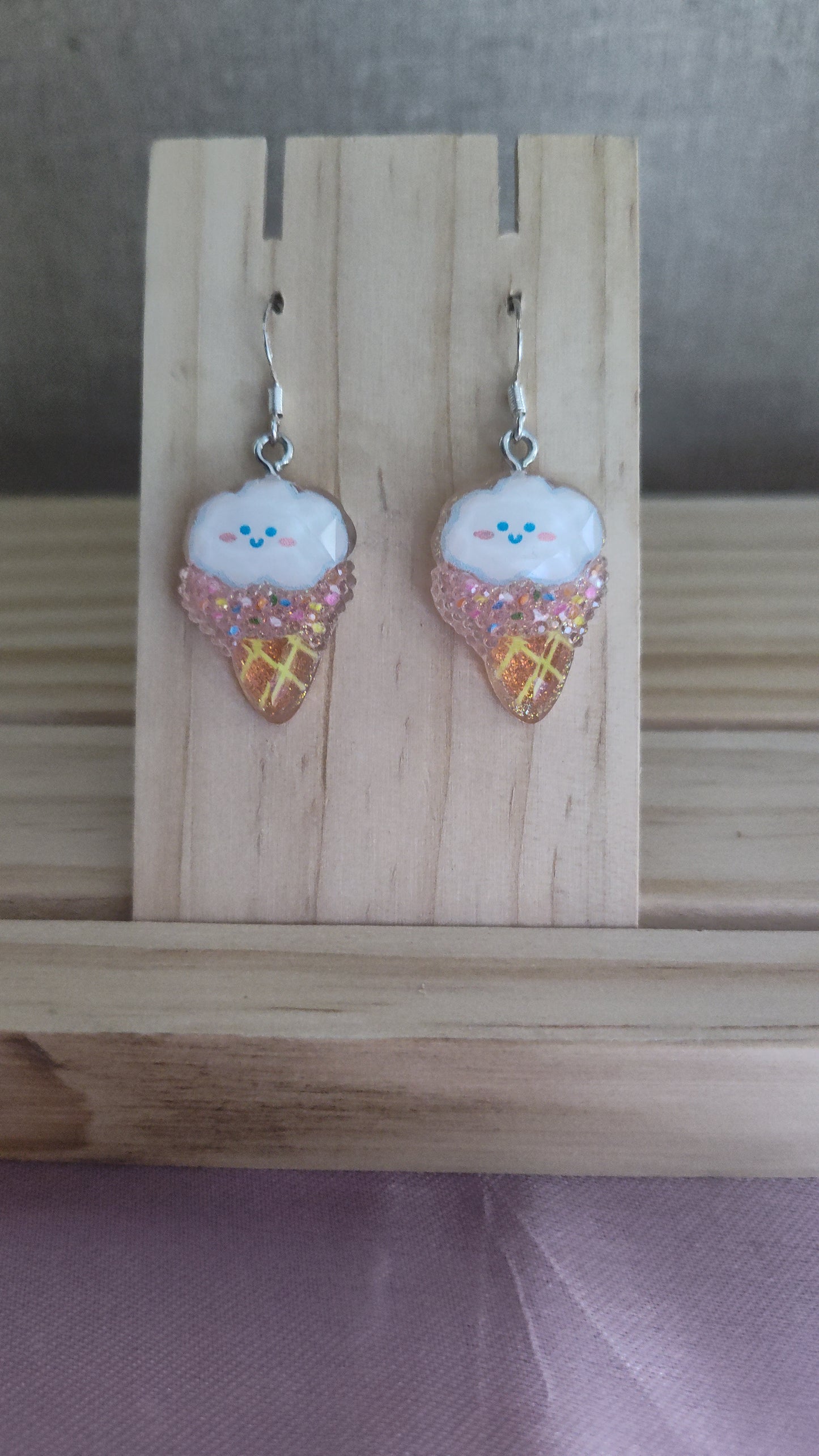 Ice cream cone Earrings- CLEARANCE- Discontinued item