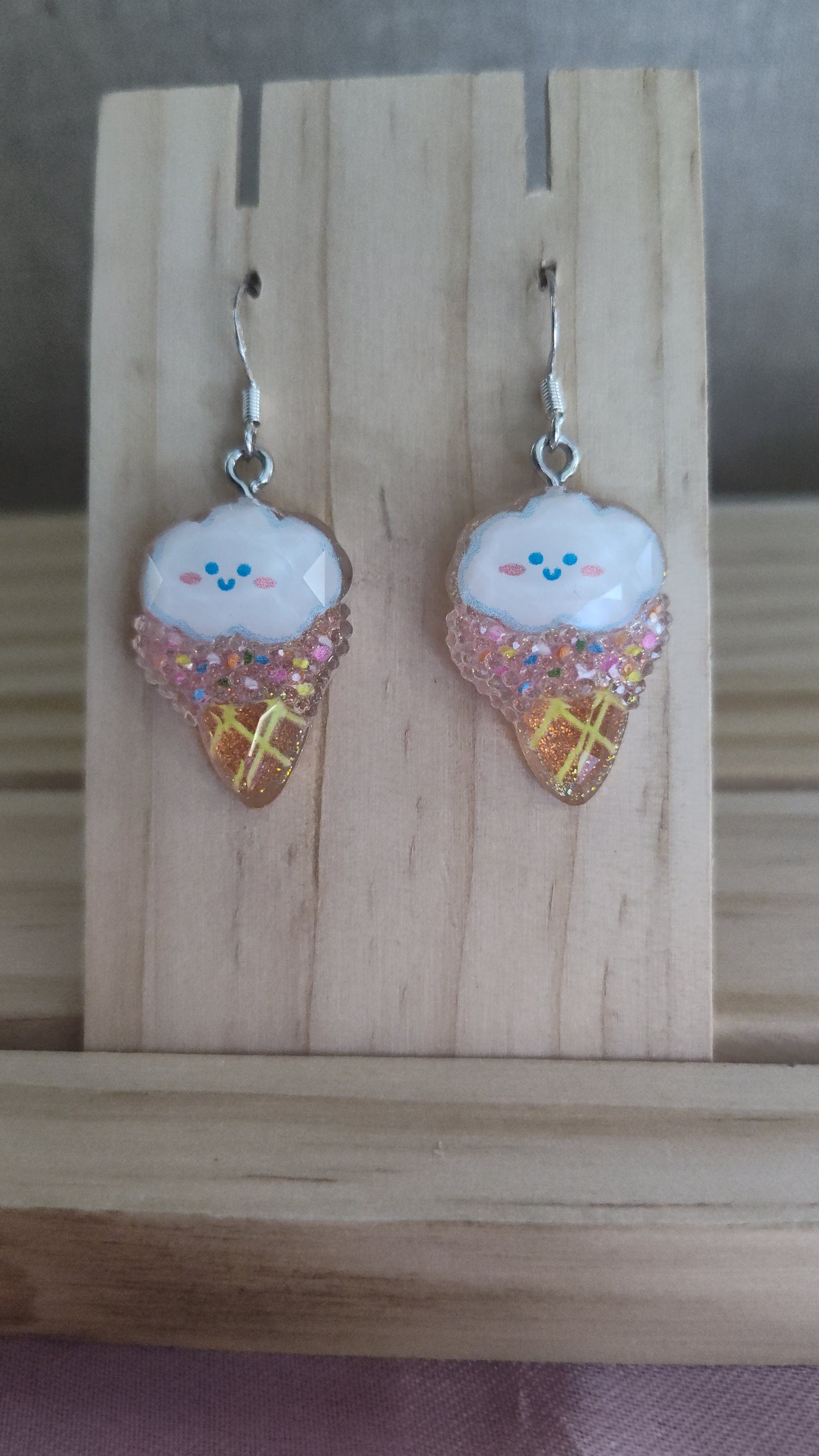 Ice cream cone Earrings- CLEARANCE- Discontinued item