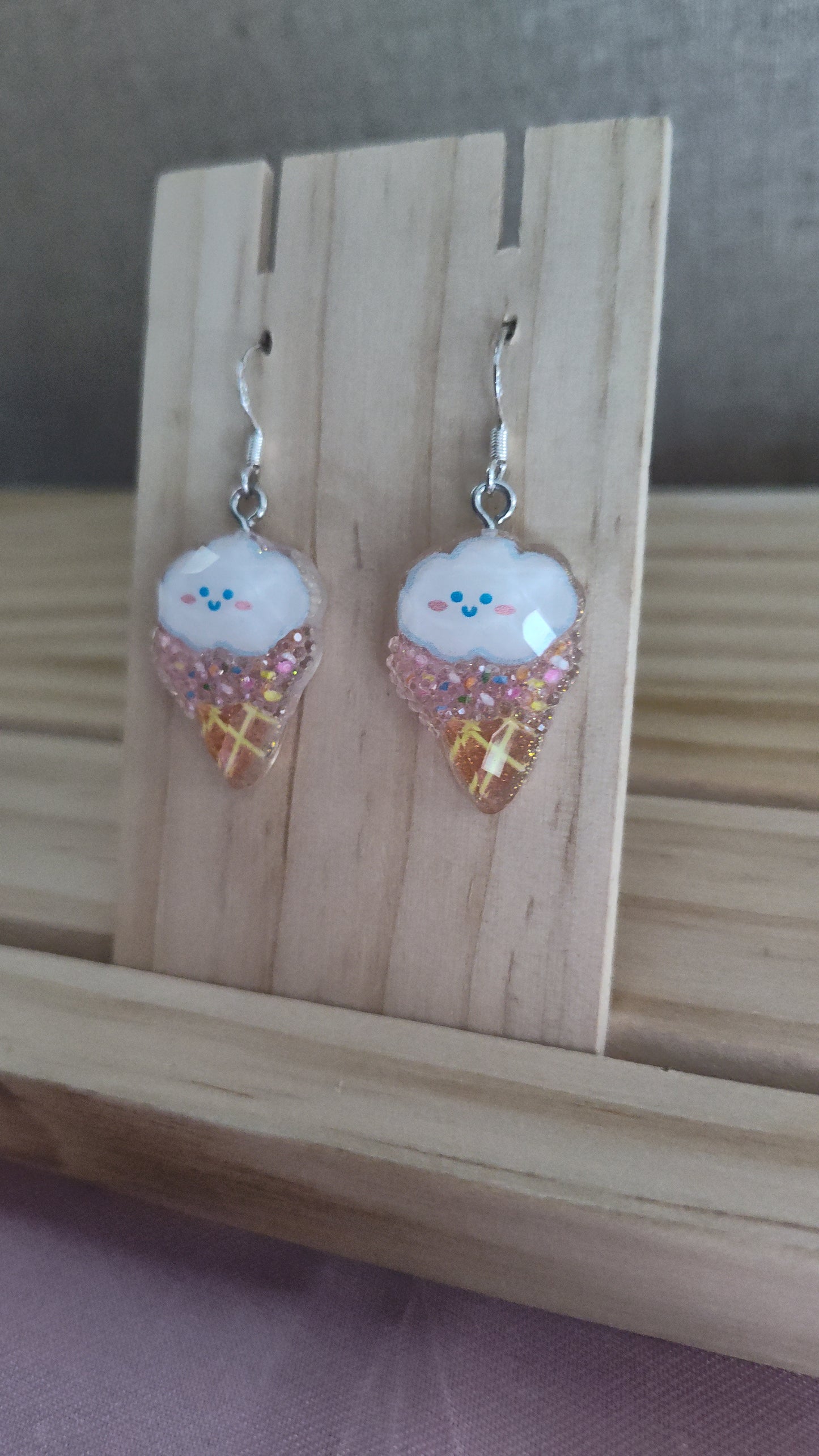 Ice cream cone Earrings- CLEARANCE- Discontinued item