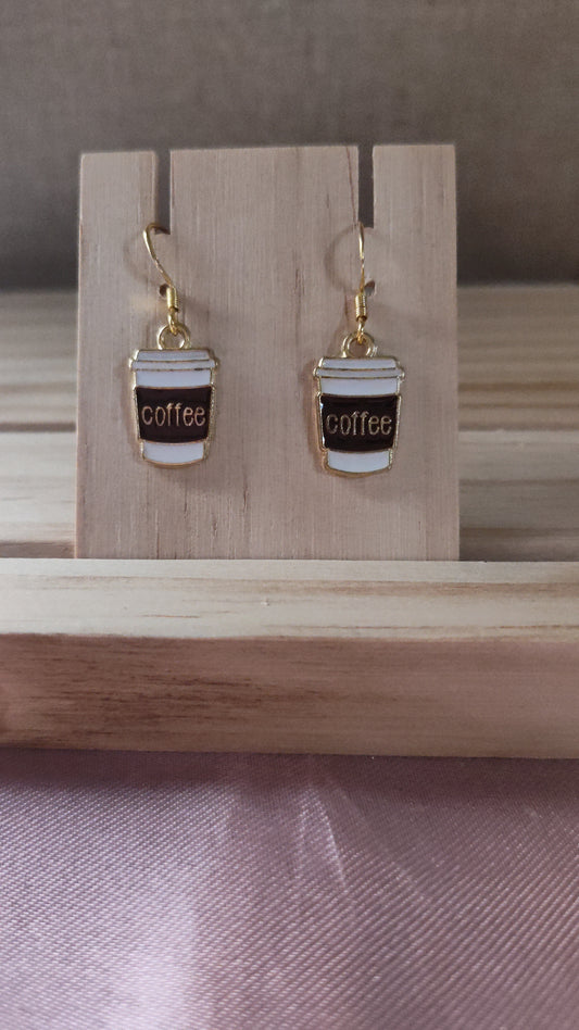 Coffee cup Earrings- CLEARANCE- Discontinued item