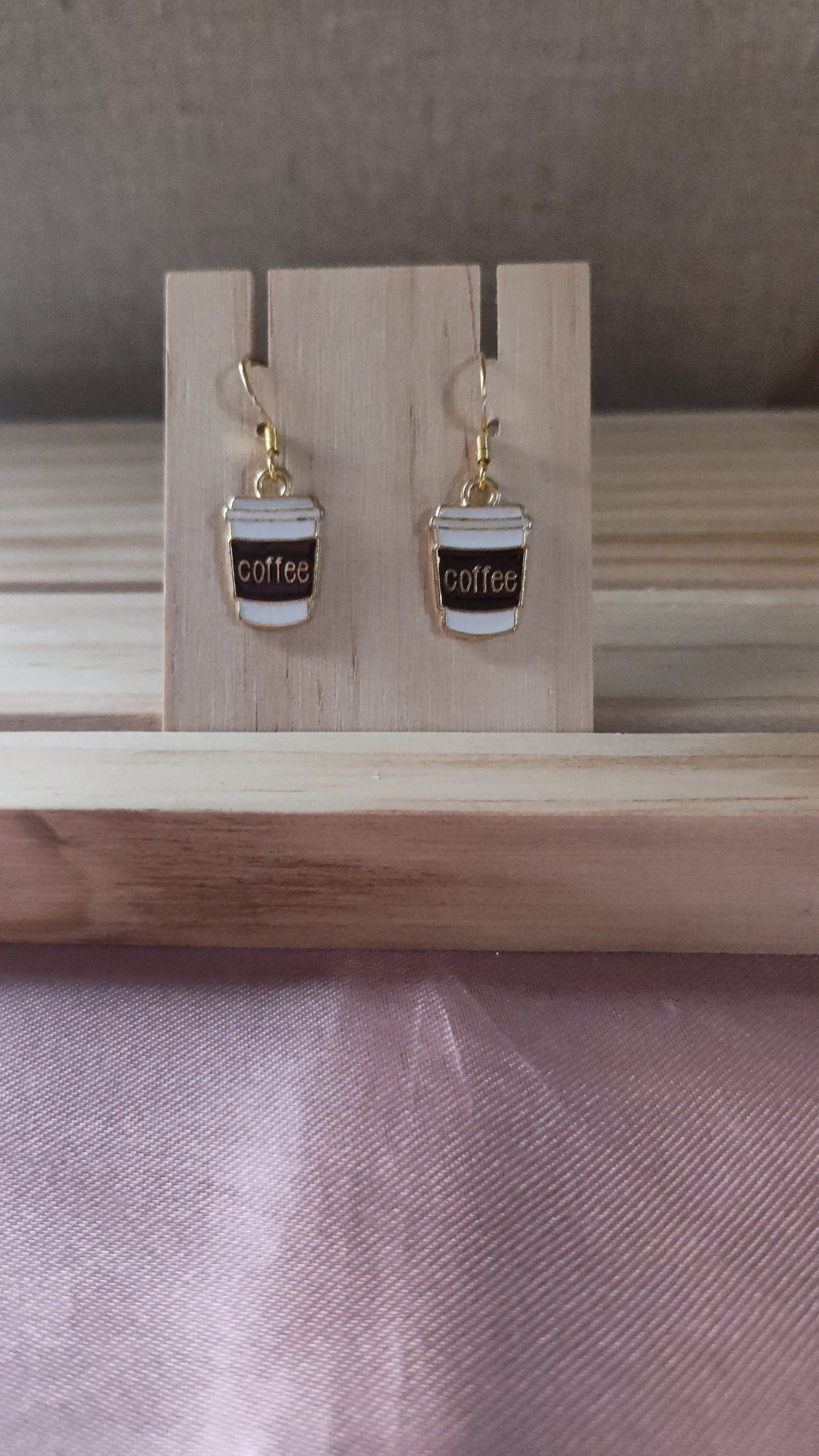 Coffee cup Earrings- CLEARANCE- Discontinued item