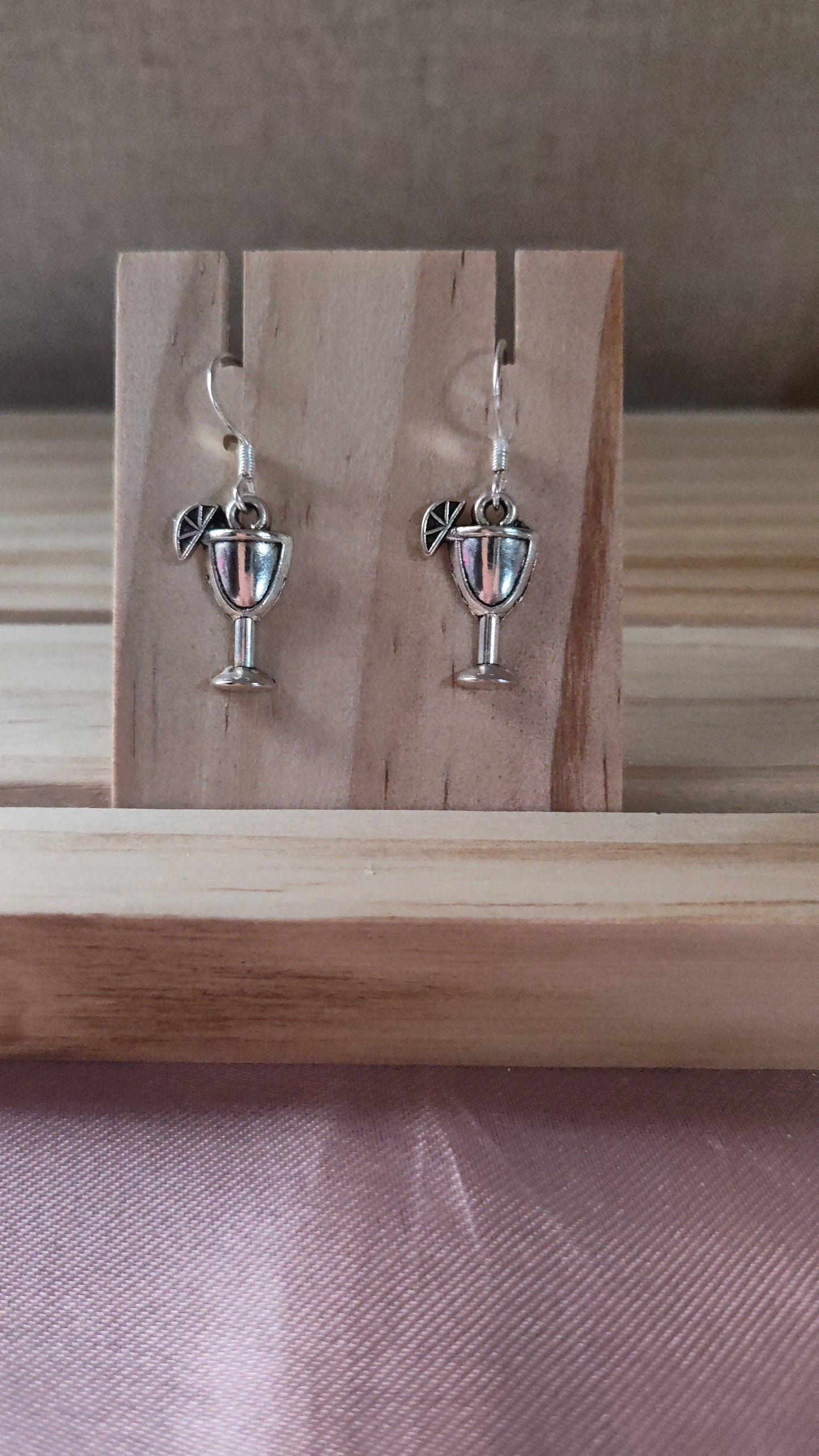 Wine glass Earrings- CLEARANCE- Discontinued Item