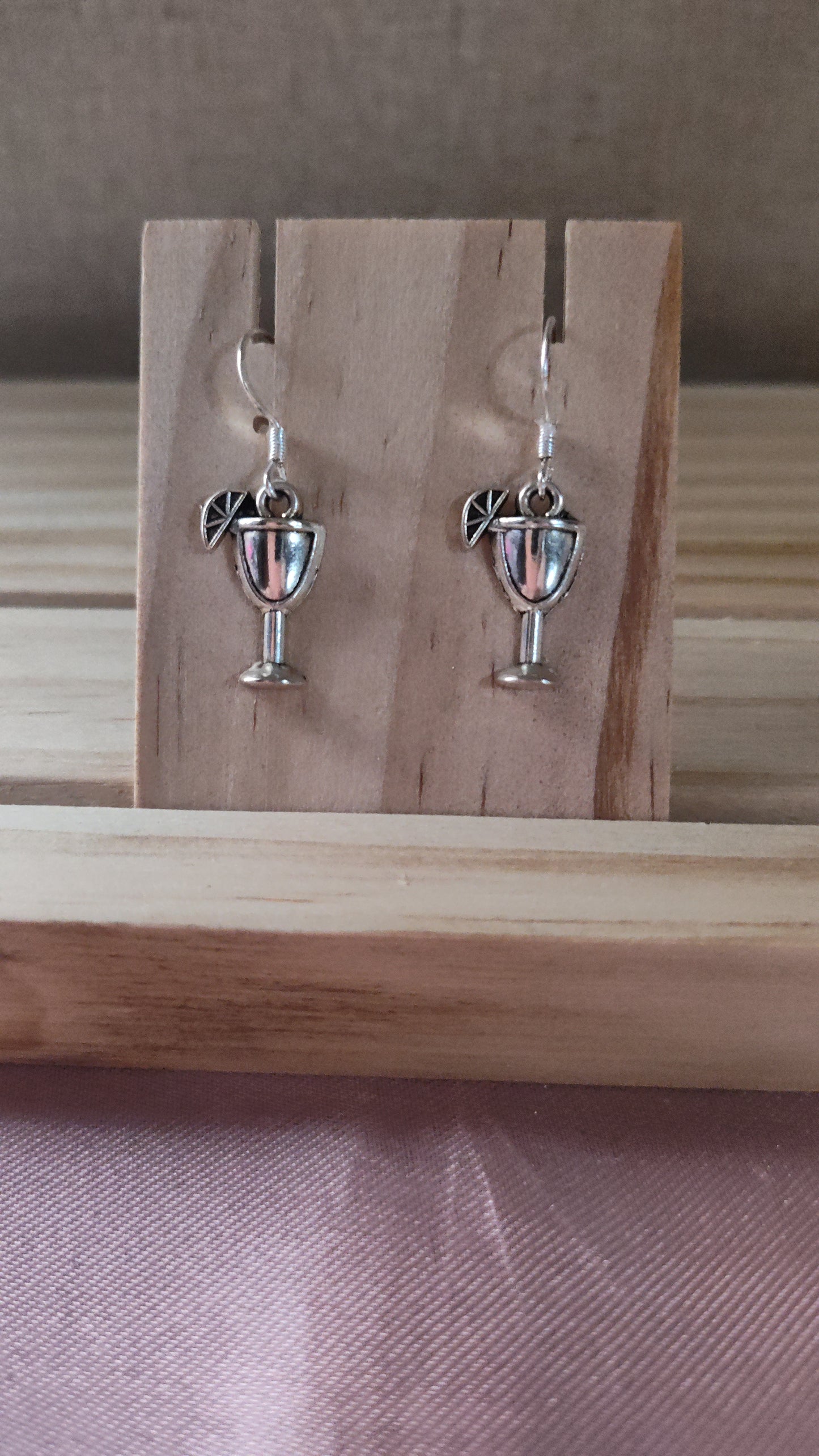 Wine glass Earrings- CLEARANCE- Discontinued Item