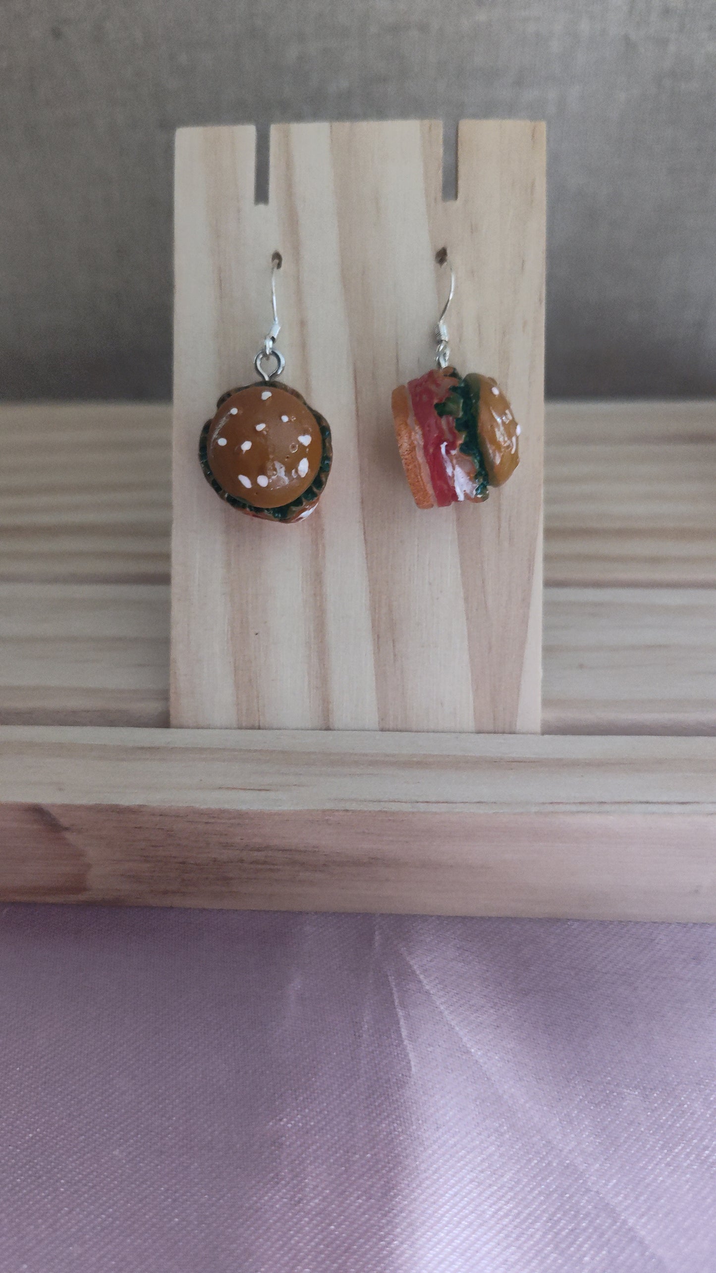 Hamburger Earrings- CLEARANCE