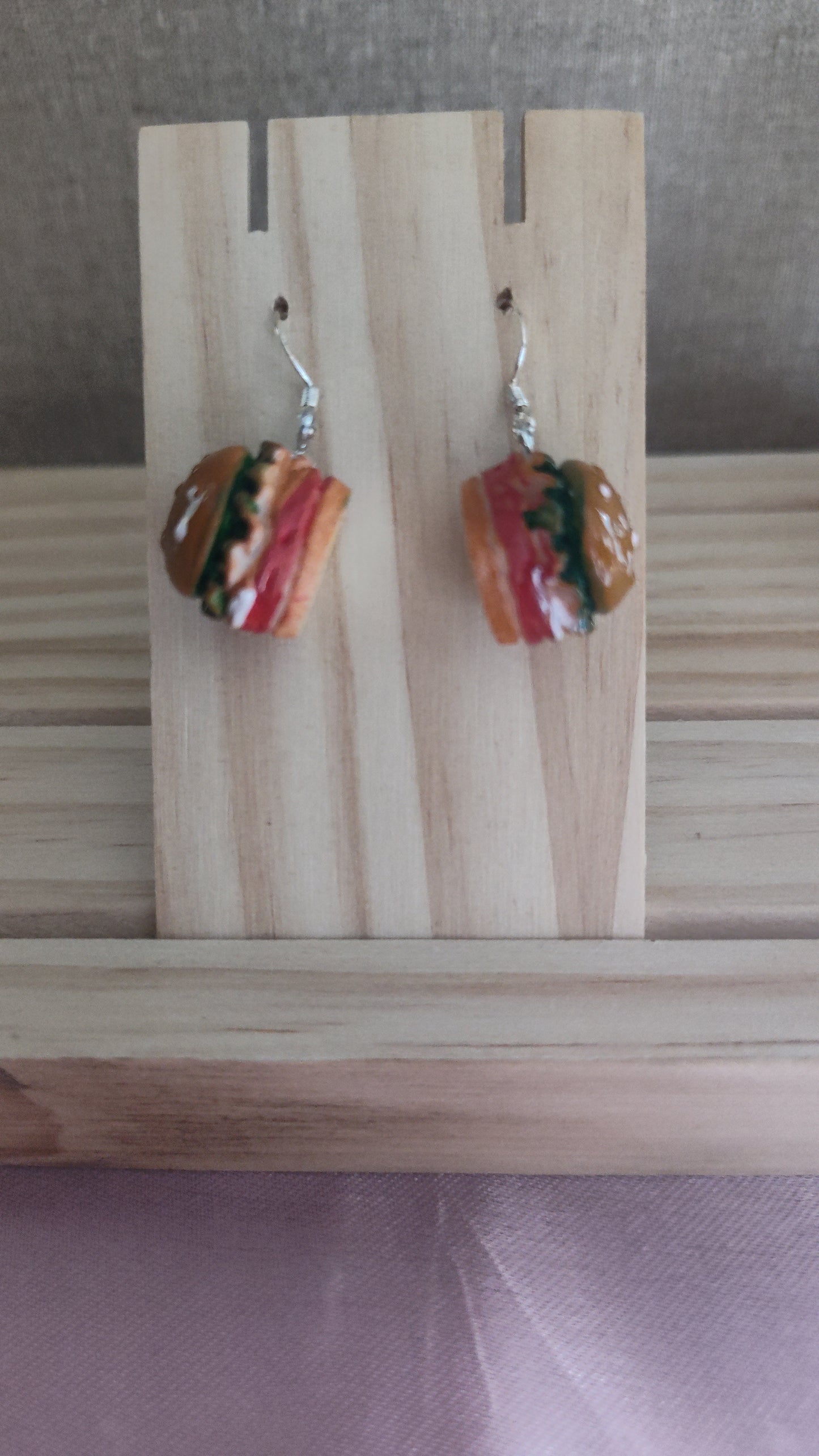 Hamburger Earrings- CLEARANCE