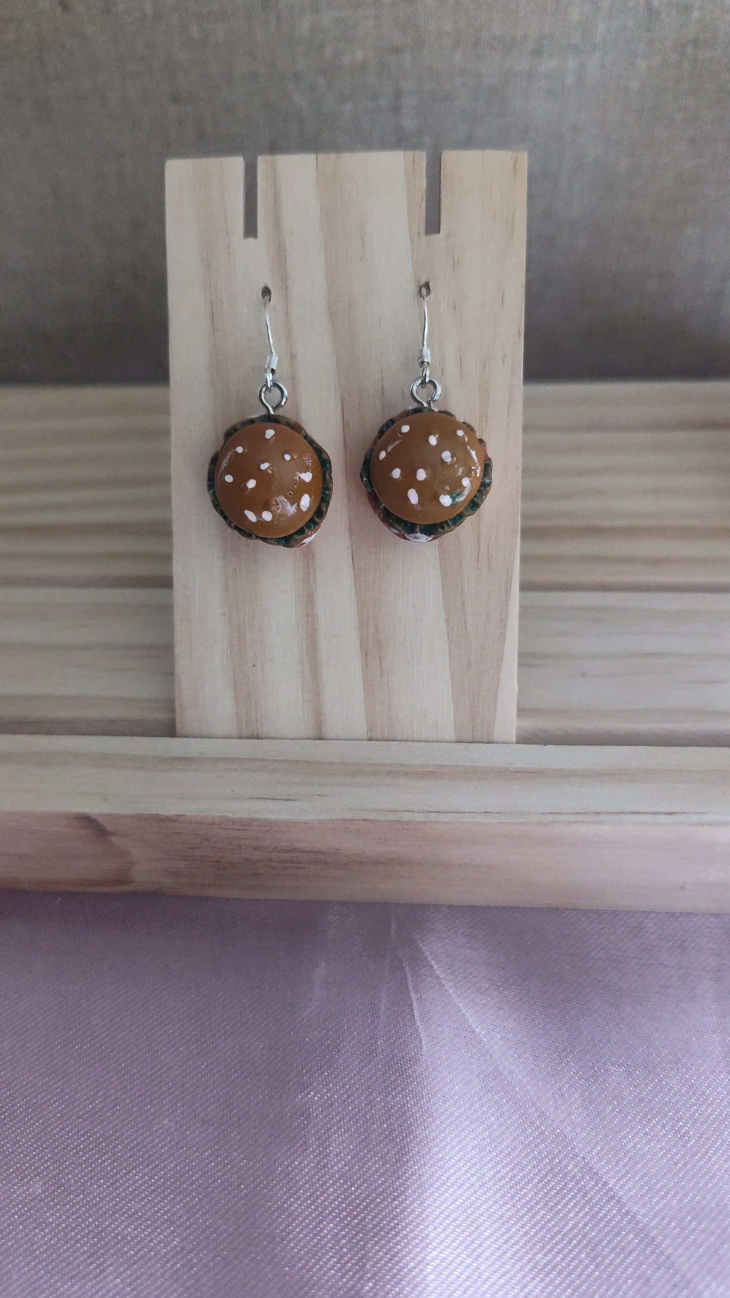 Hamburger Earrings- CLEARANCE