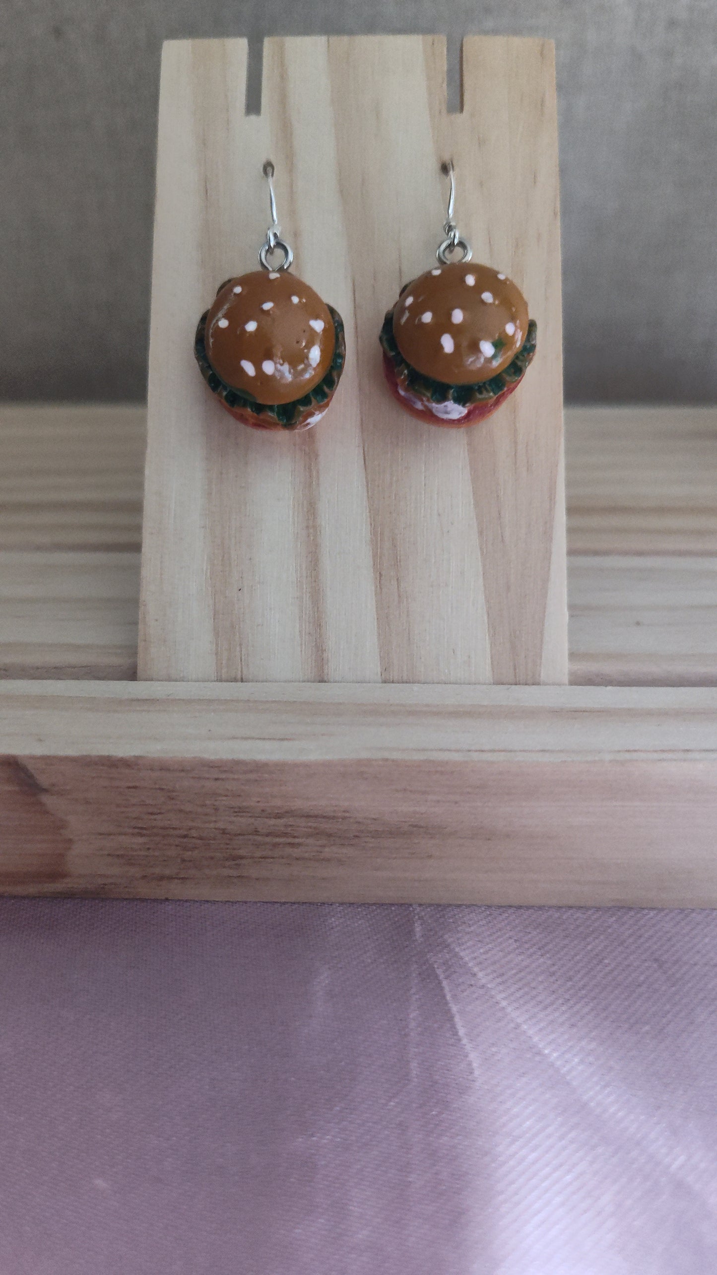 Hamburger Earrings- CLEARANCE