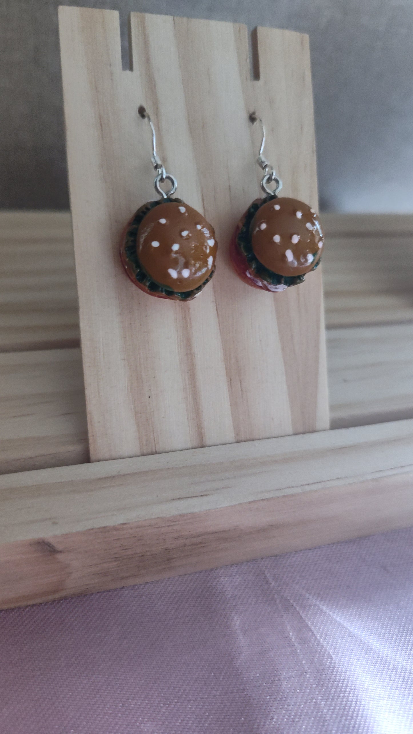 Hamburger Earrings- CLEARANCE