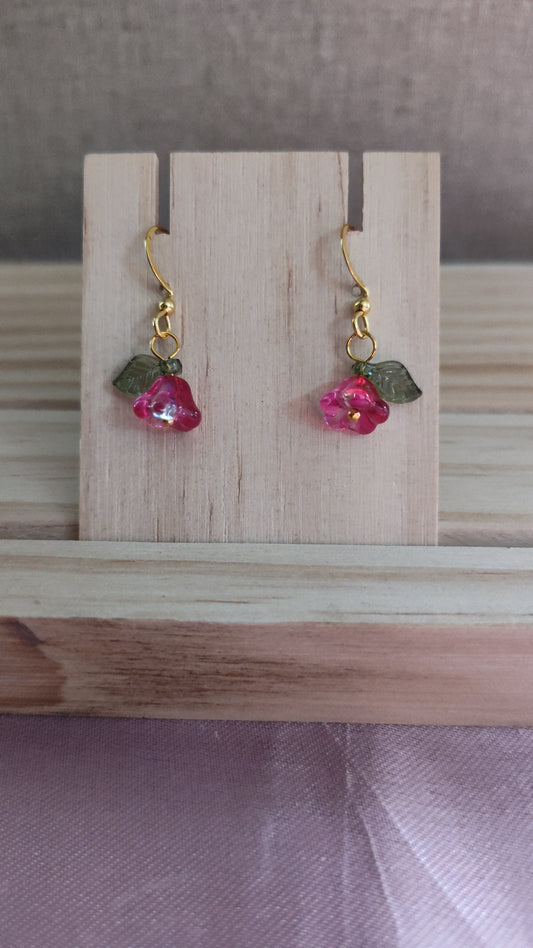 Glass Flower Earrings- CLEARANCE