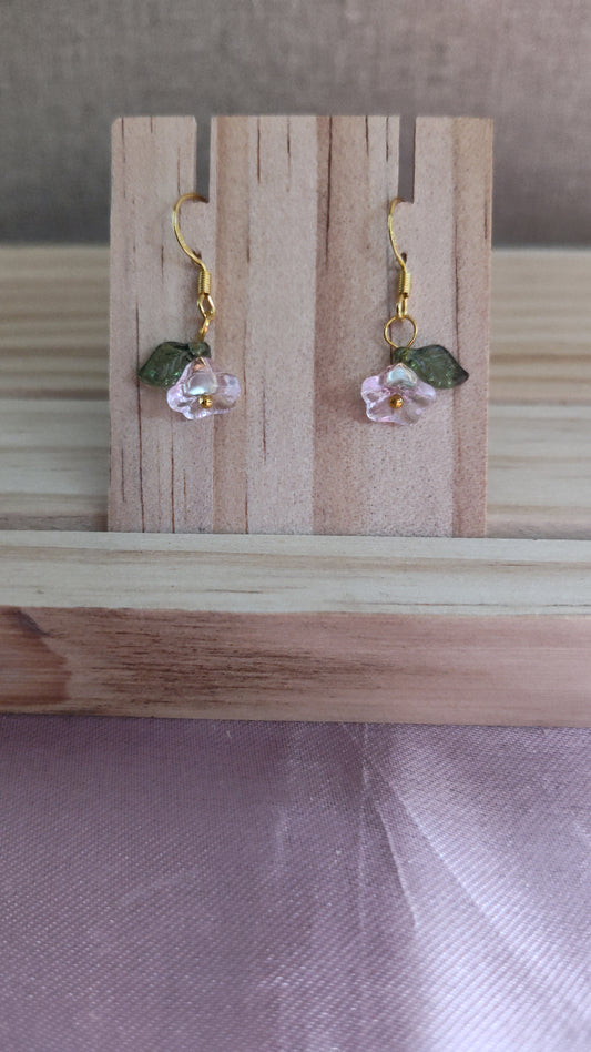 Glass Flower Earrings- CLEARANCE