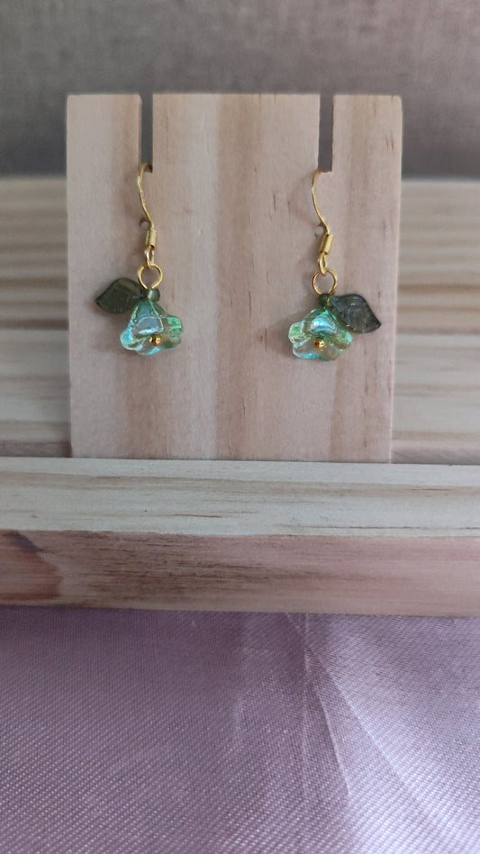 Glass Flower Earrings- CLEARANCE