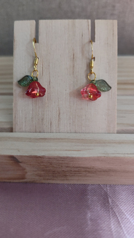 Glass Flower Earrings- CLEARANCE