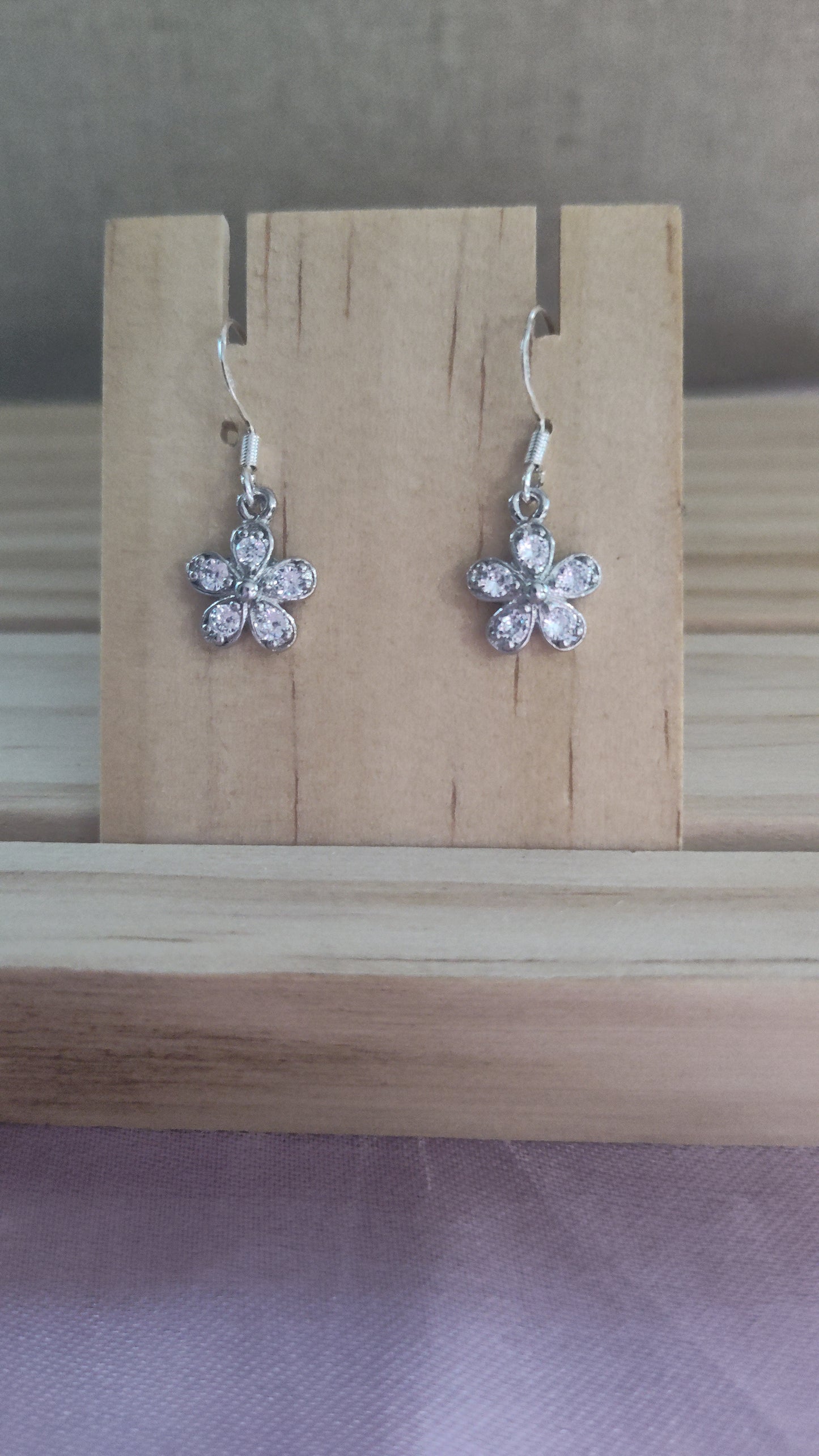Cubic Zirconia flower Earrings- CLEARANCE