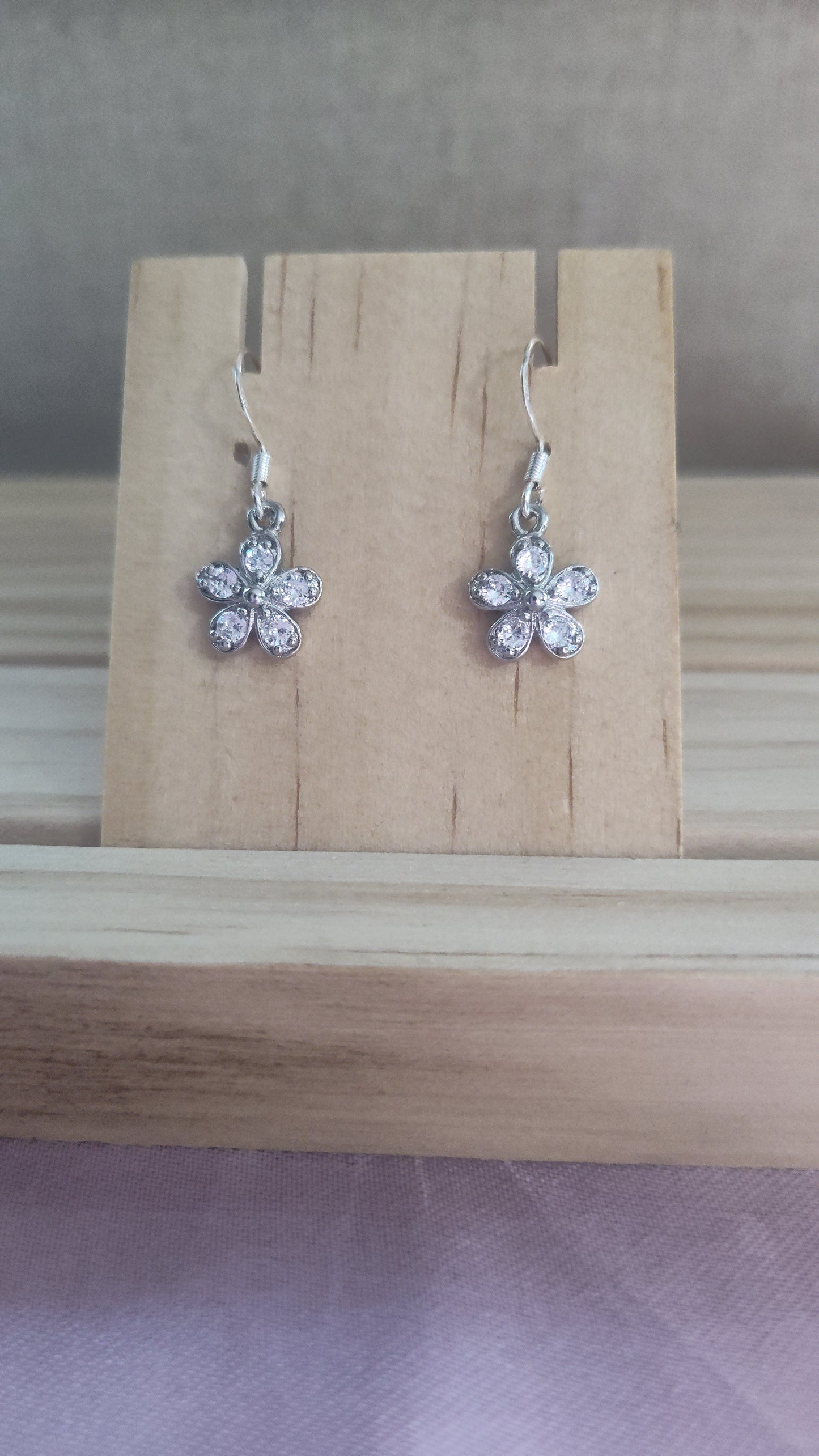Cubic Zirconia flower Earrings- CLEARANCE