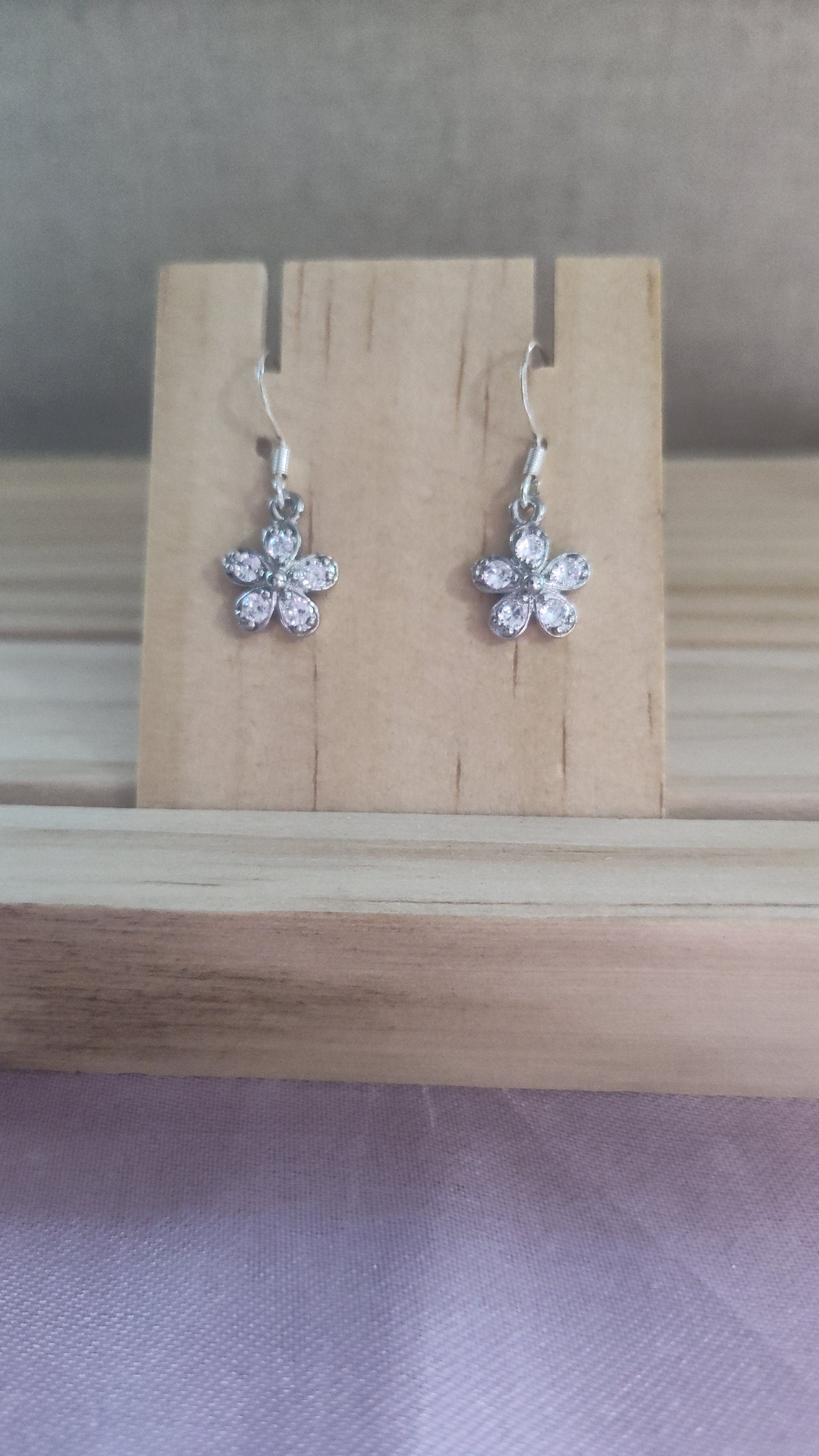 Cubic Zirconia flower Earrings- CLEARANCE