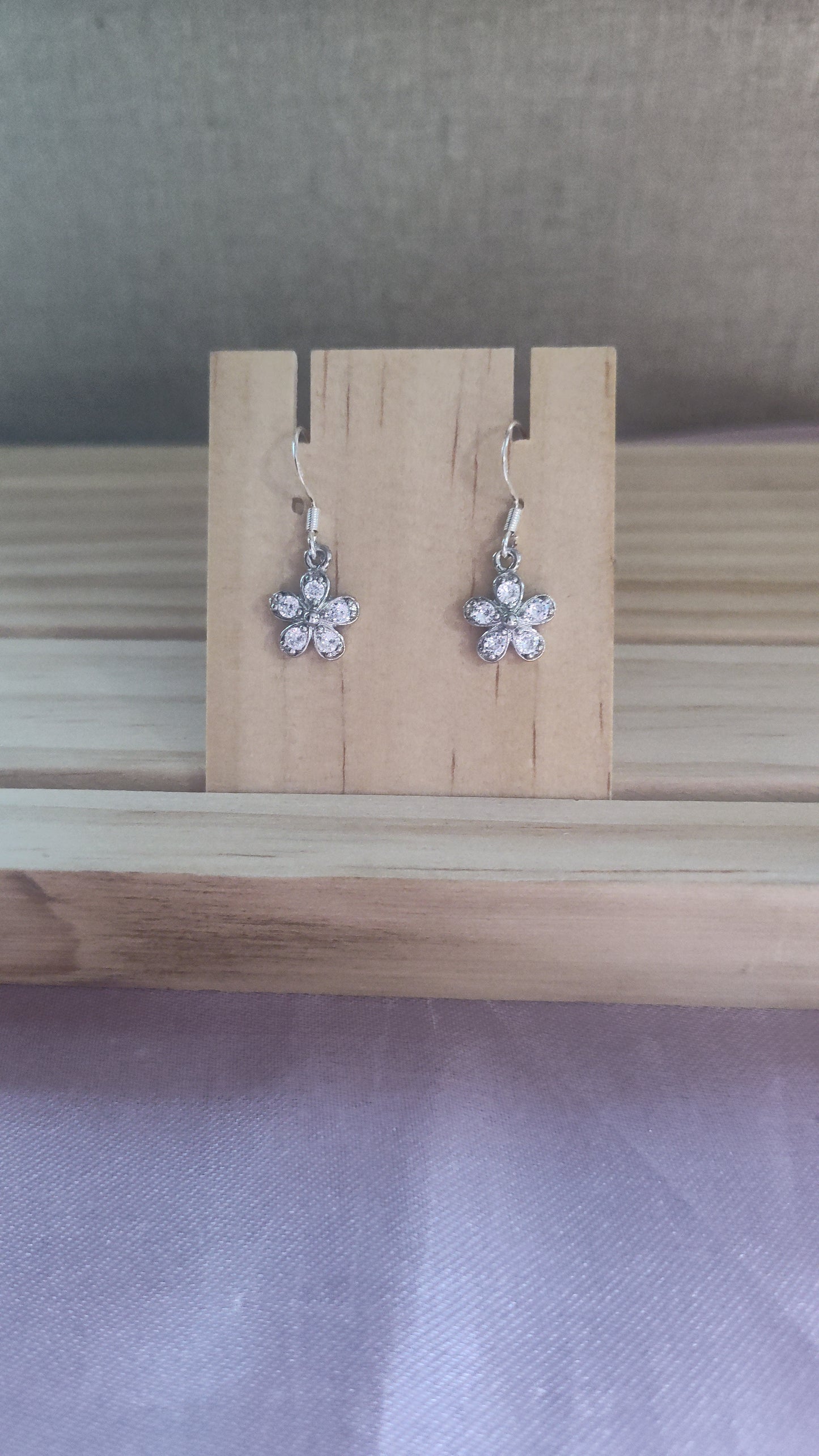 Cubic Zirconia flower Earrings- CLEARANCE