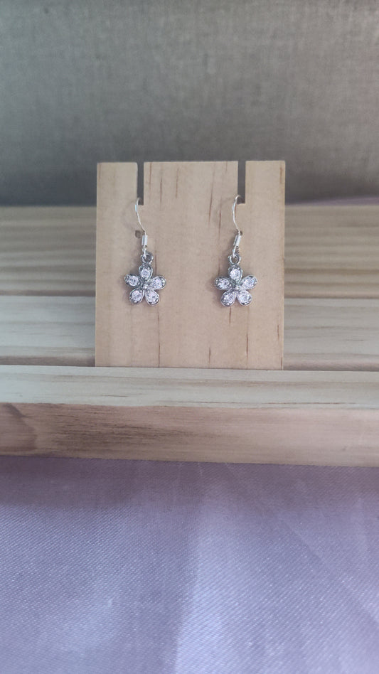 Cubic Zirconia flower Earrings- CLEARANCE