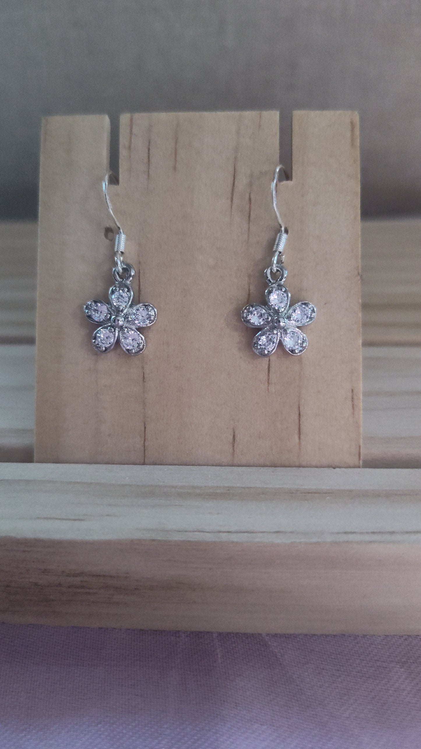 Cubic Zirconia flower Earrings- CLEARANCE