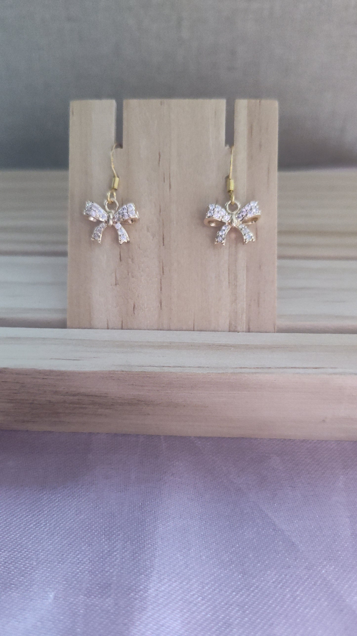 Cubic Zirconia Bow Earrings- SALE