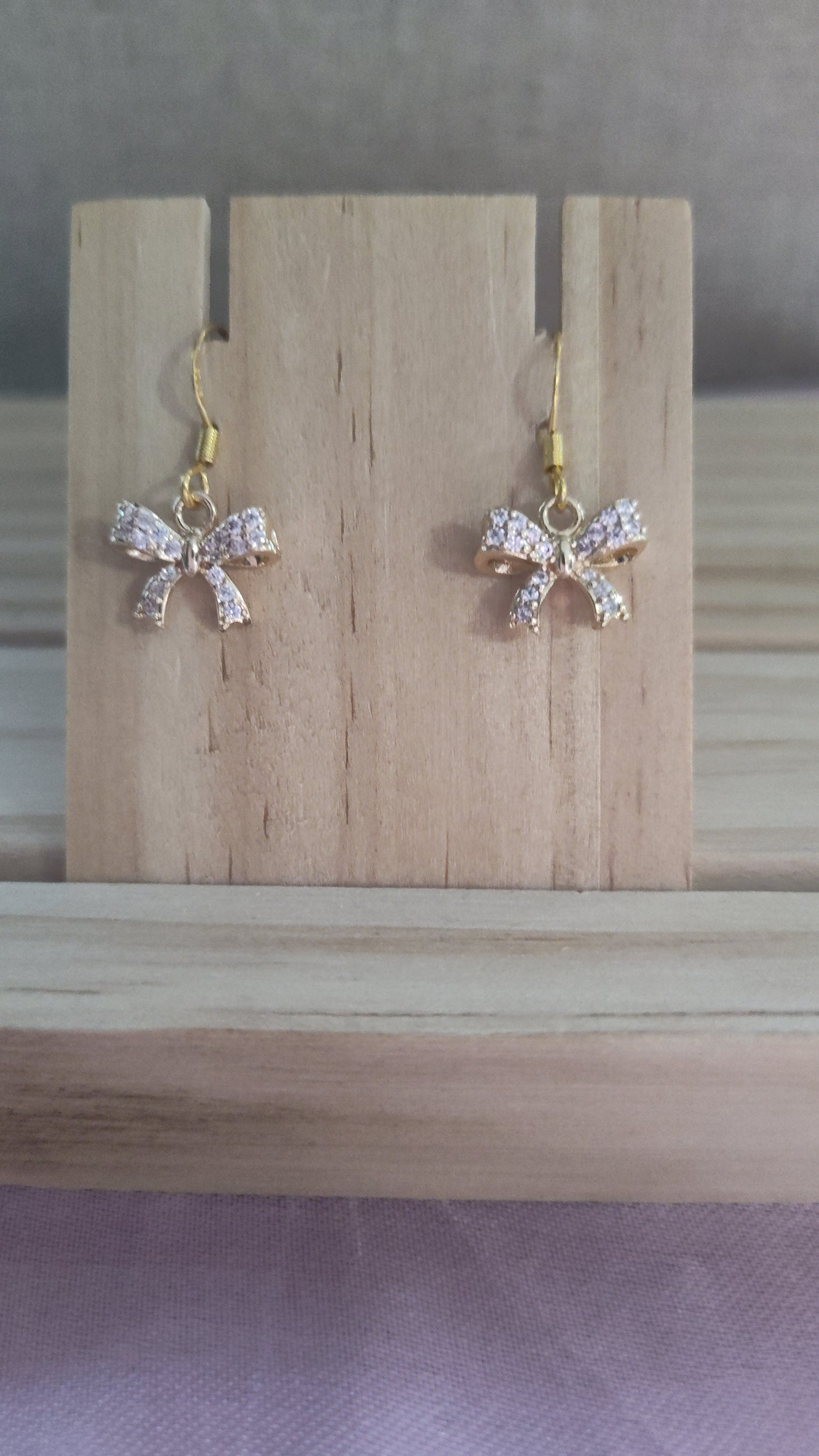 Cubic Zirconia Bow Earrings- SALE