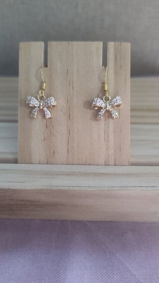 Cubic Zirconia Bow Earrings- SALE