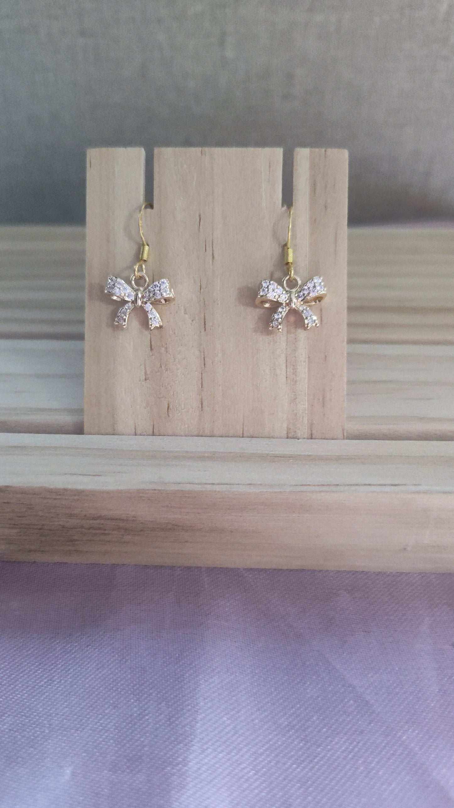 Cubic Zirconia Bow Earrings- SALE