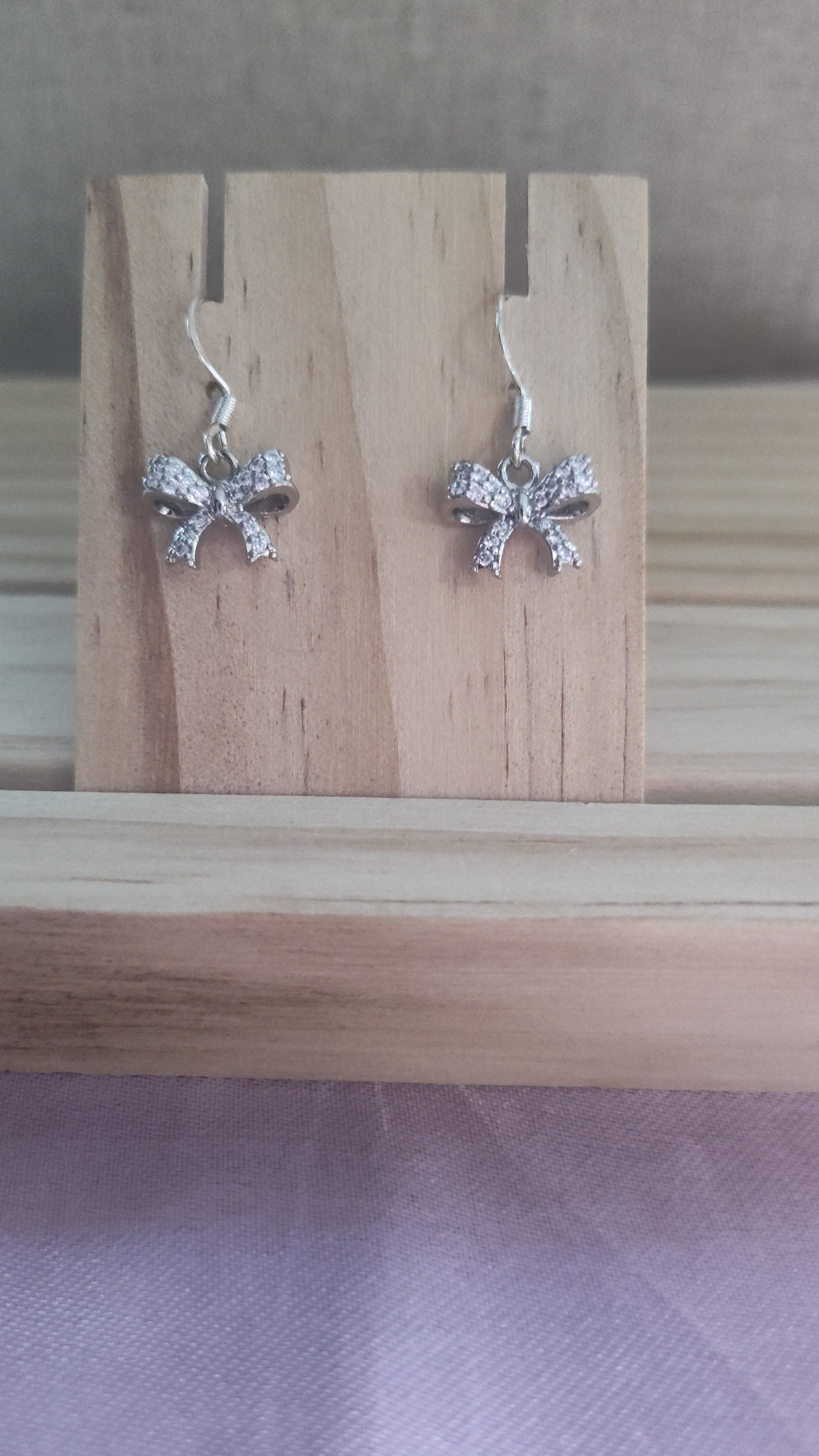 Cubic Zirconia Bow Earrings- SALE