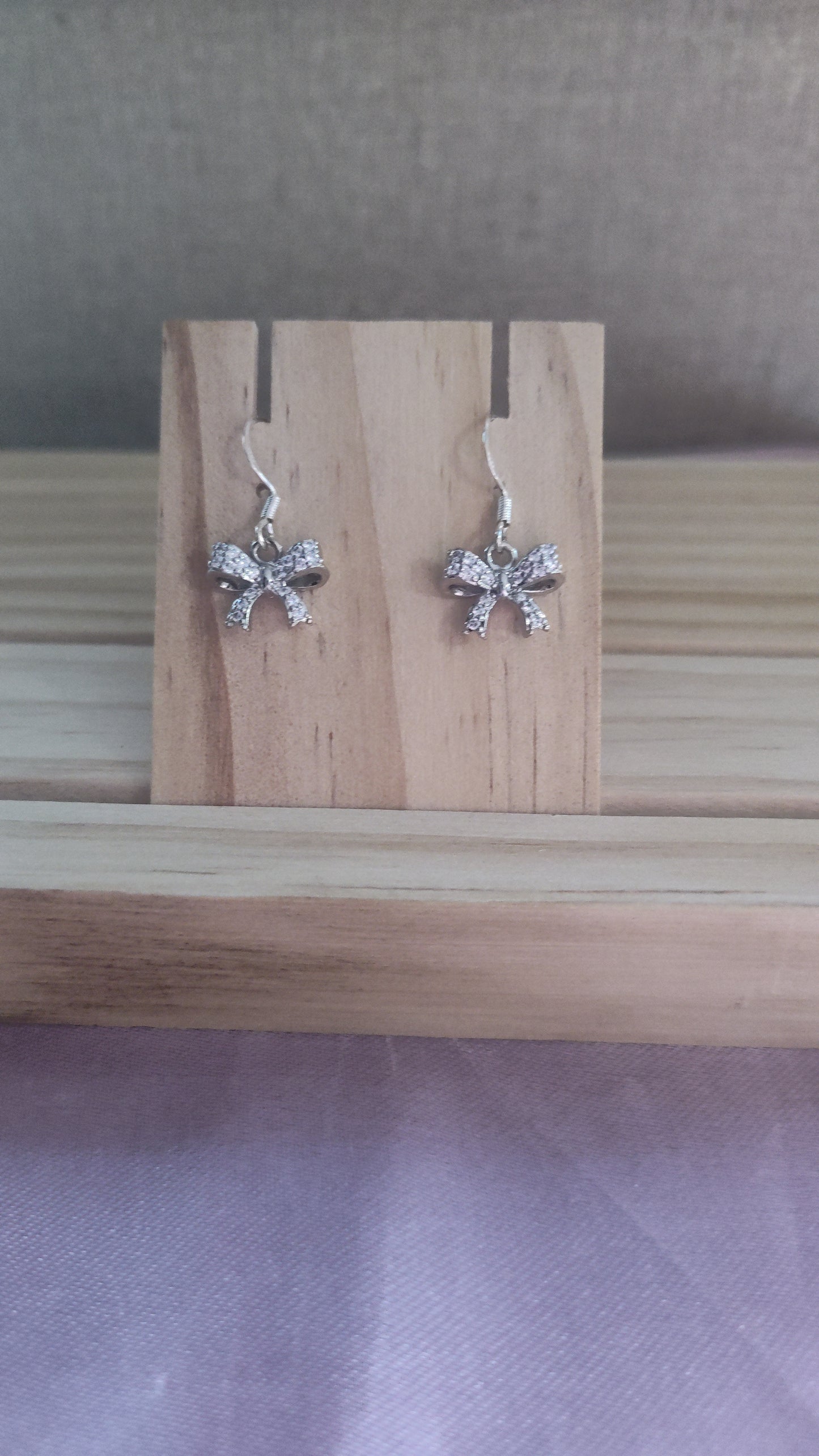 Cubic Zirconia Bow Earrings- SALE