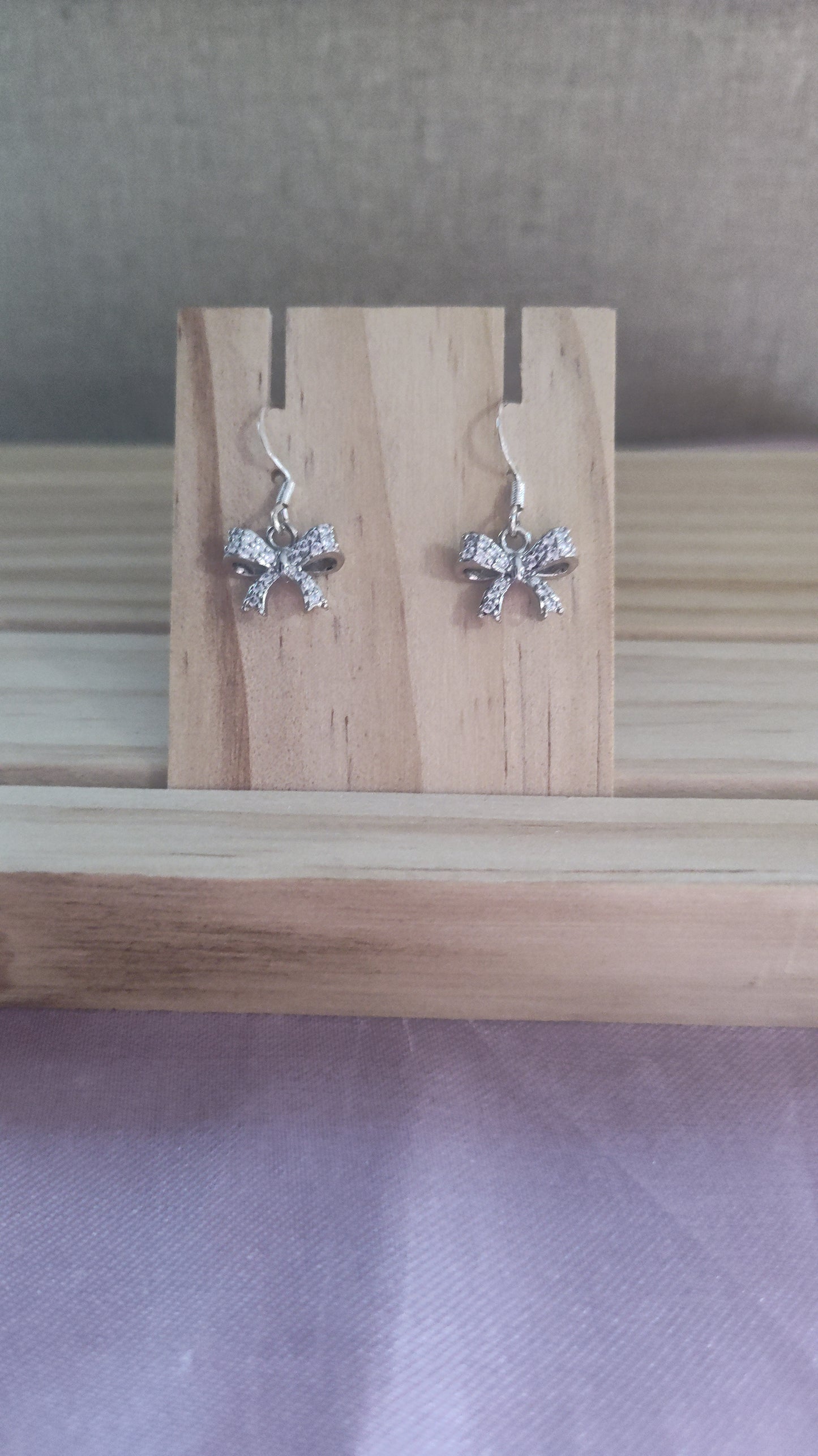 Cubic Zirconia Bow Earrings- SALE