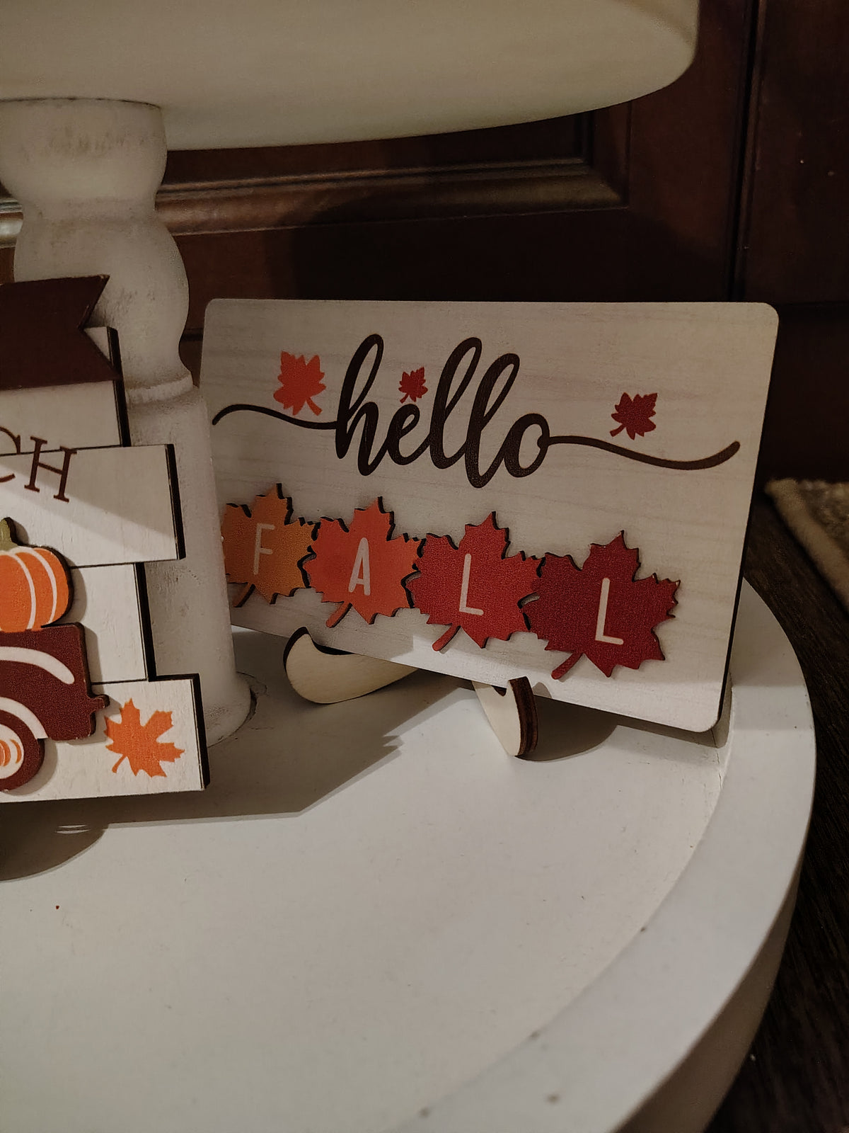 Fall Tiered Tray Decor