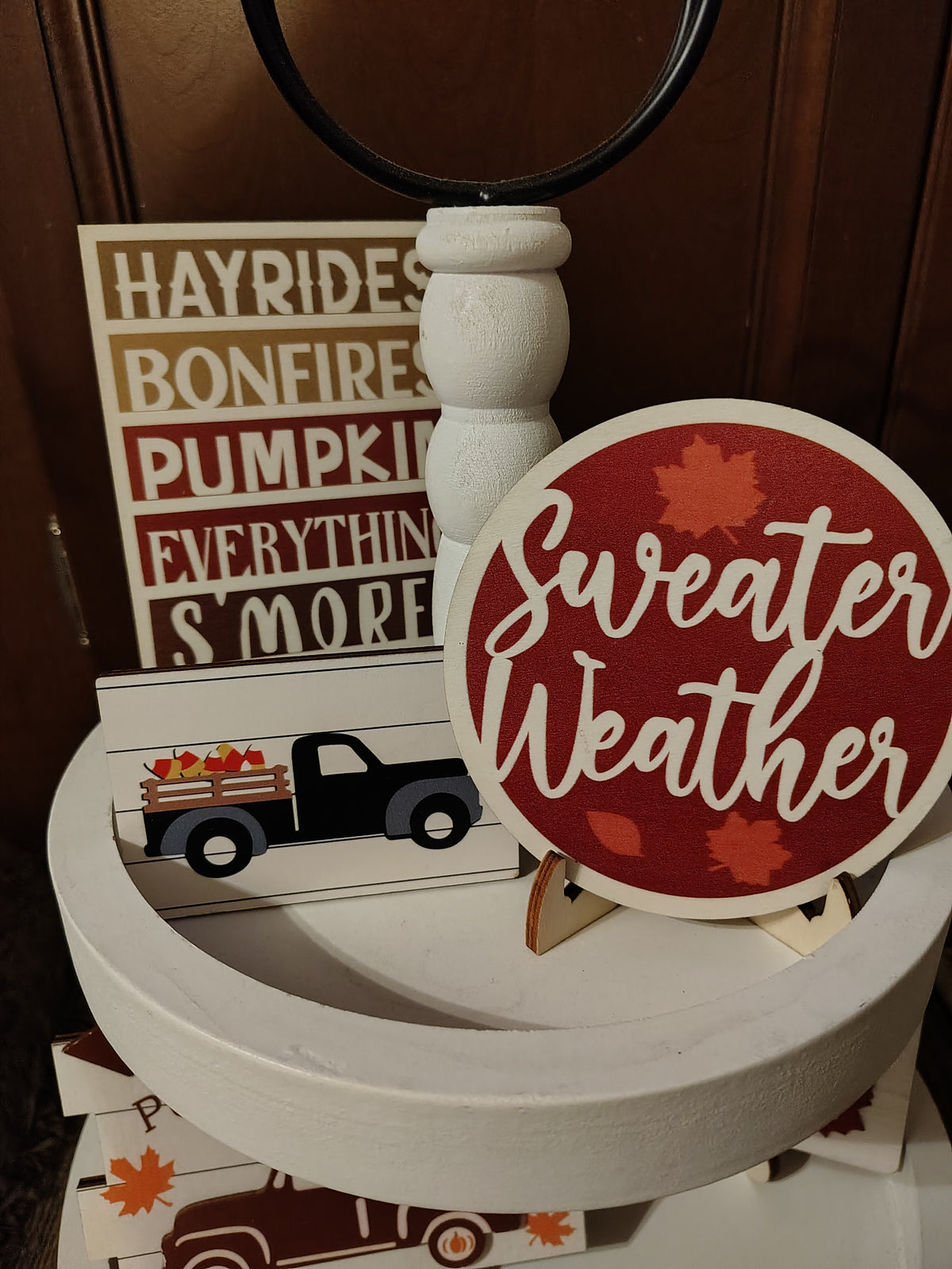 Fall Tiered Tray Decor