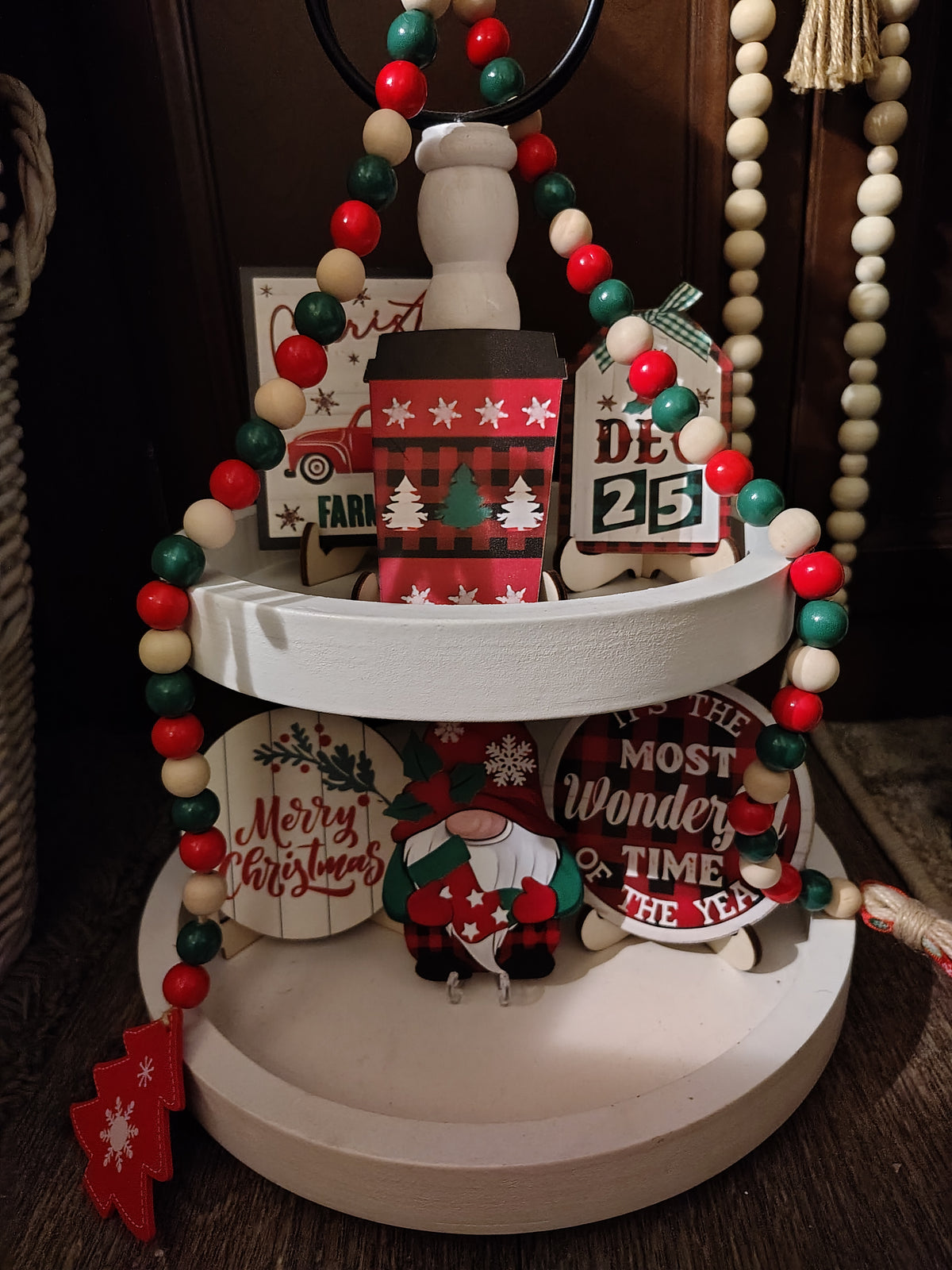 Christmas Tiered Tray Decor