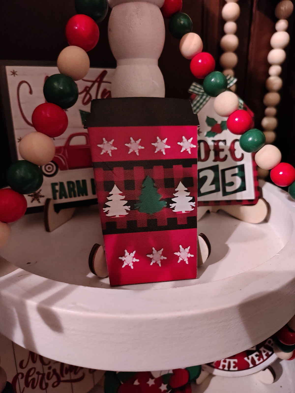 Christmas Tiered Tray Decor