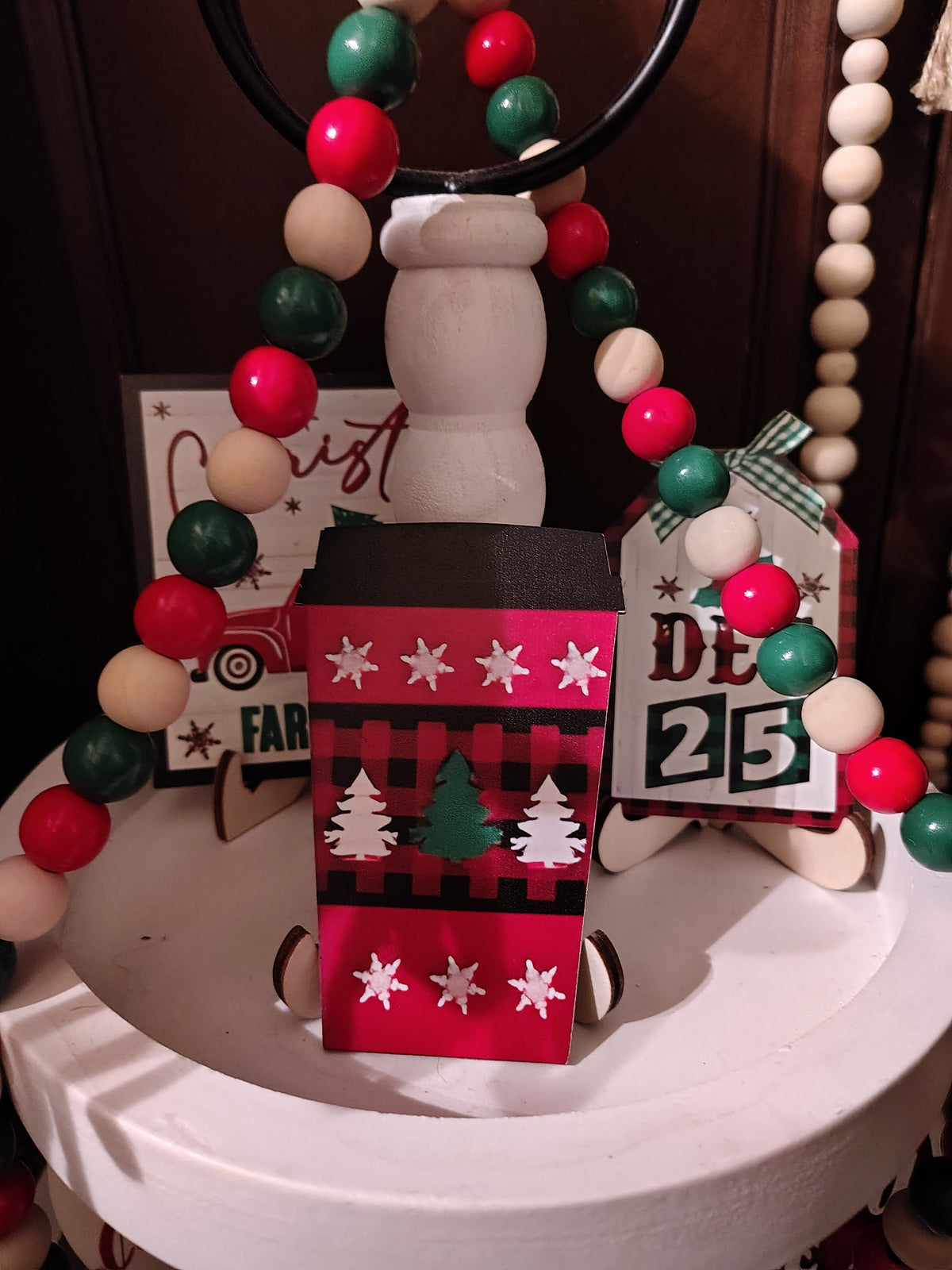 Christmas Tiered Tray Decor