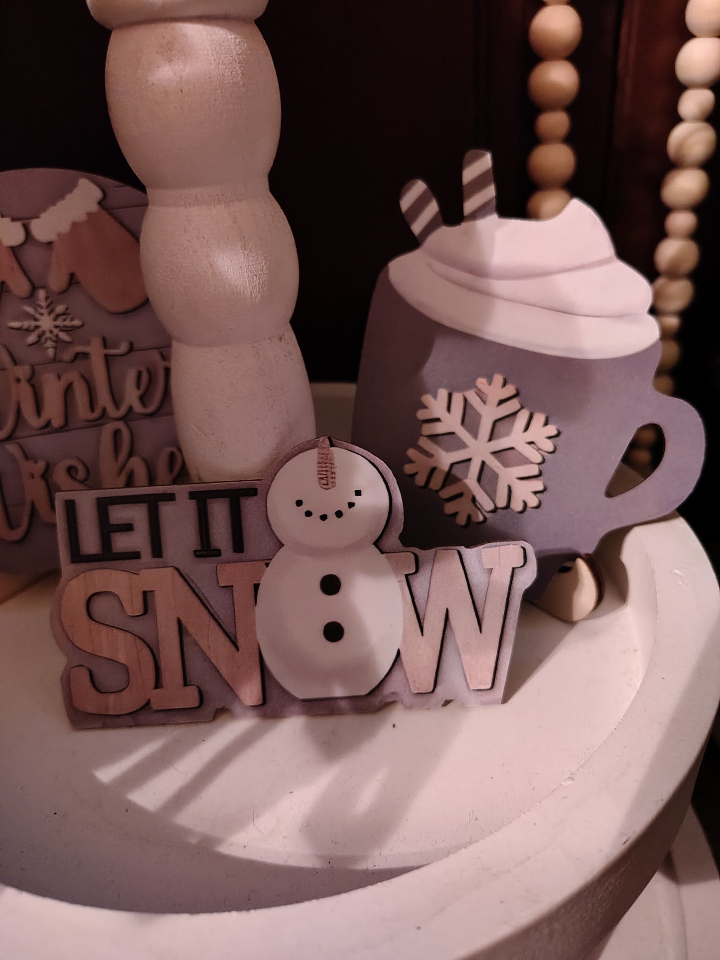 Tiered Tray Decor- Winter- CLEARANCE