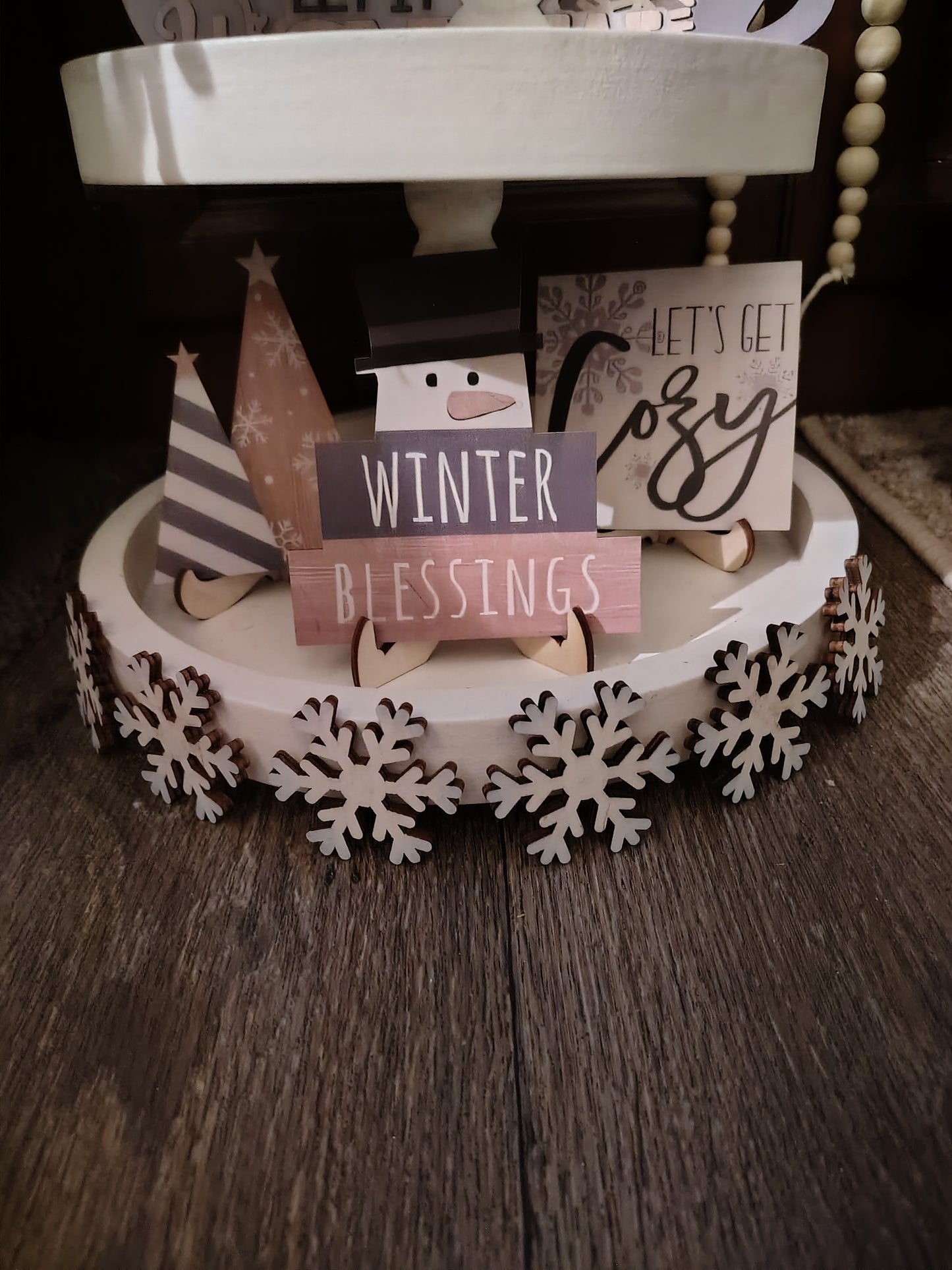 Tiered Tray Decor- Winter- CLEARANCE