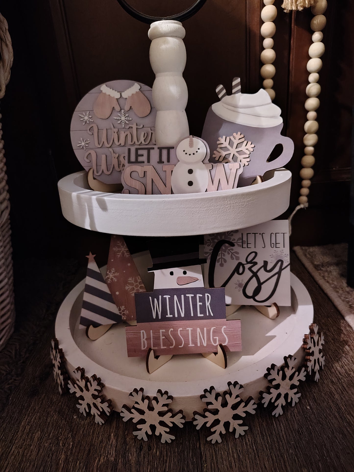 Tiered Tray Decor- Winter- CLEARANCE