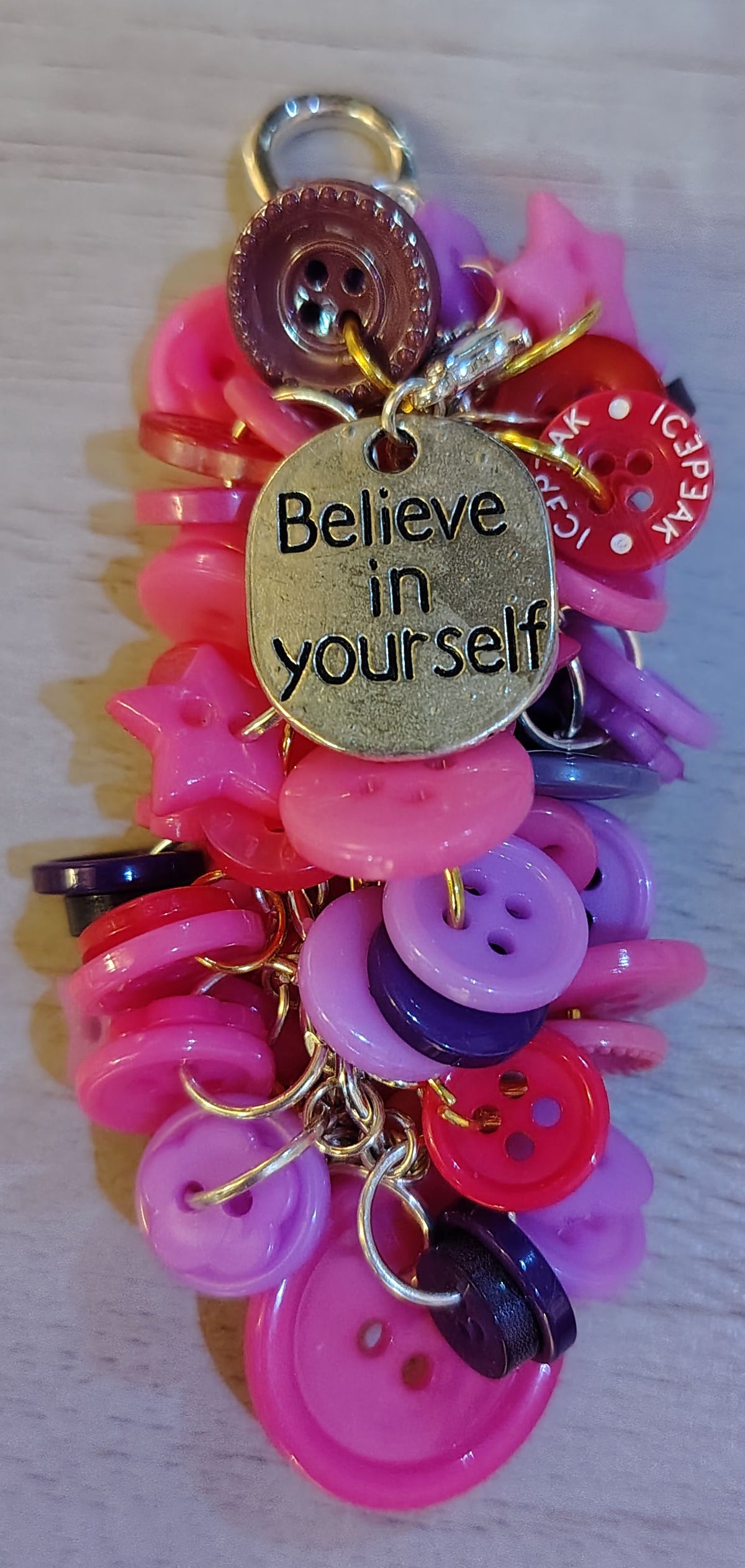 Chunky Button Keychain