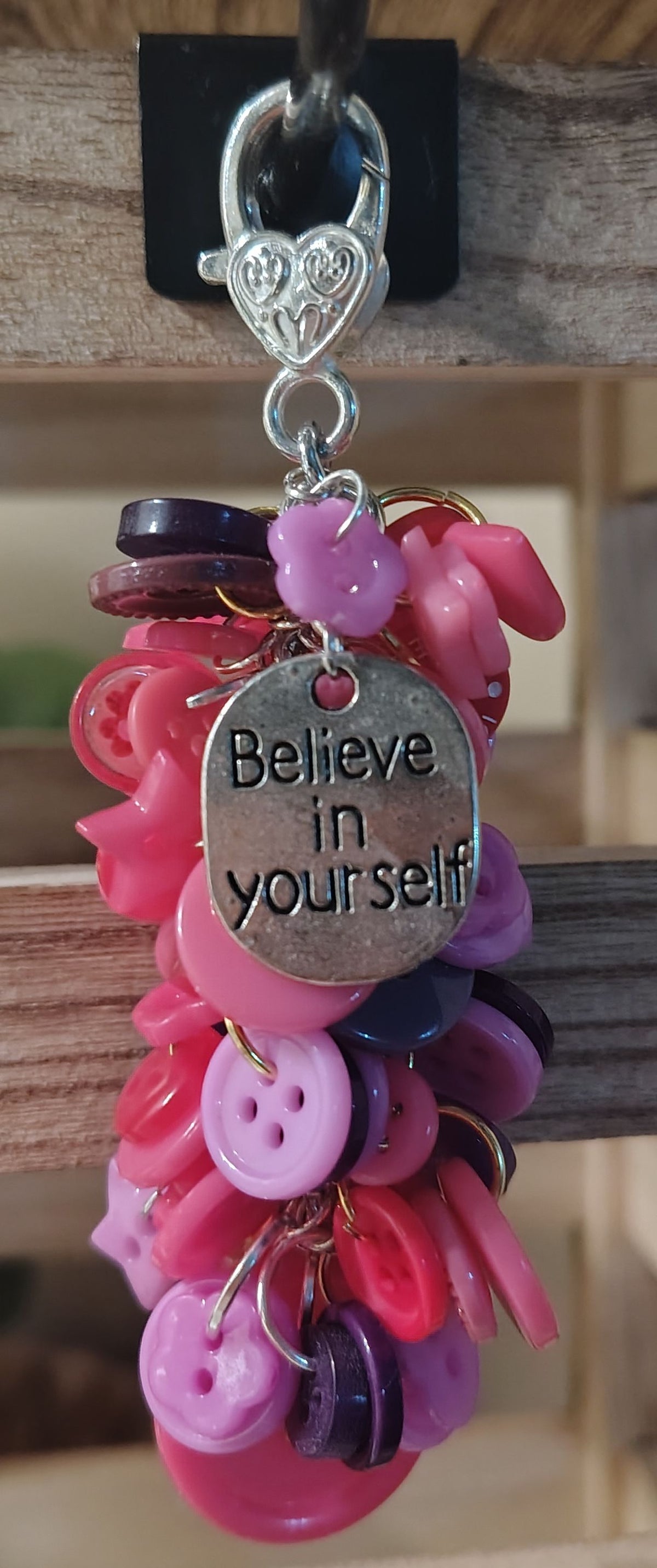 Chunky Button Keychain