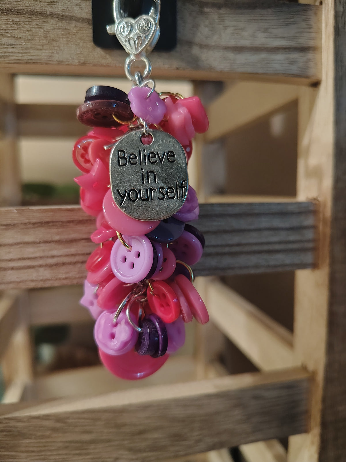 Chunky Button Keychain