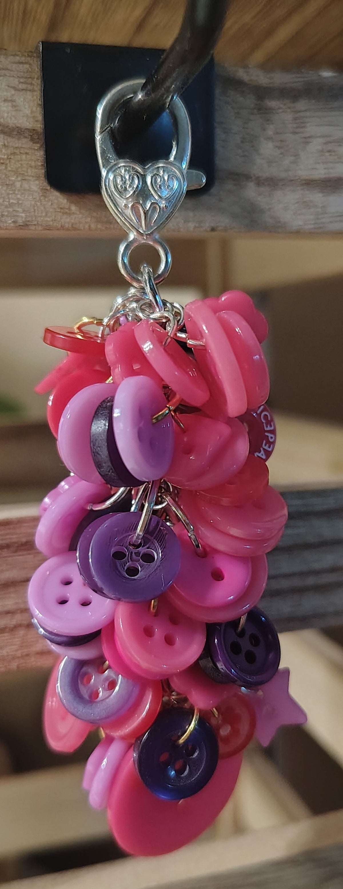 Chunky Button Keychain