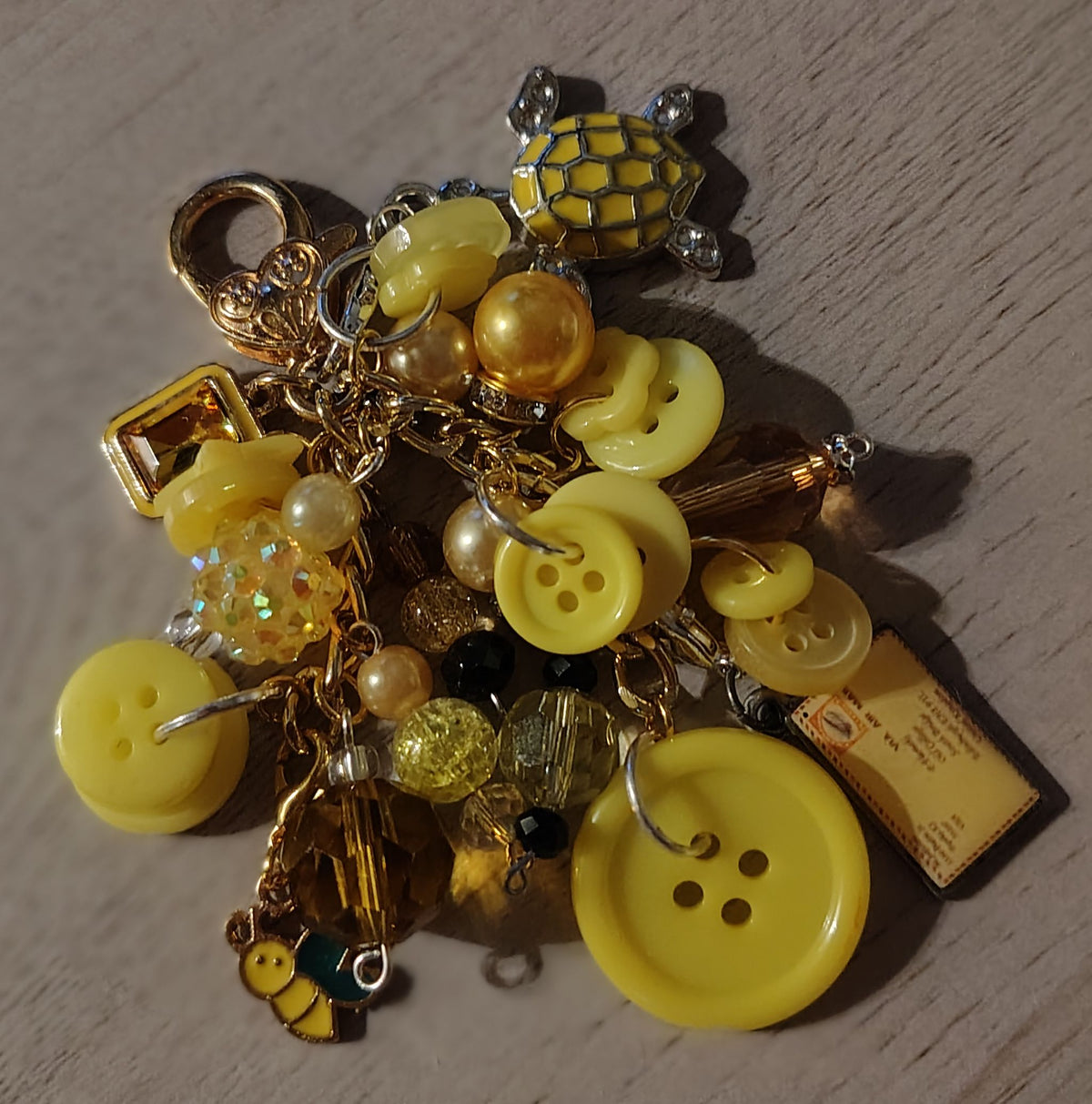 Chunky Yellow Keychain/Bag Bling